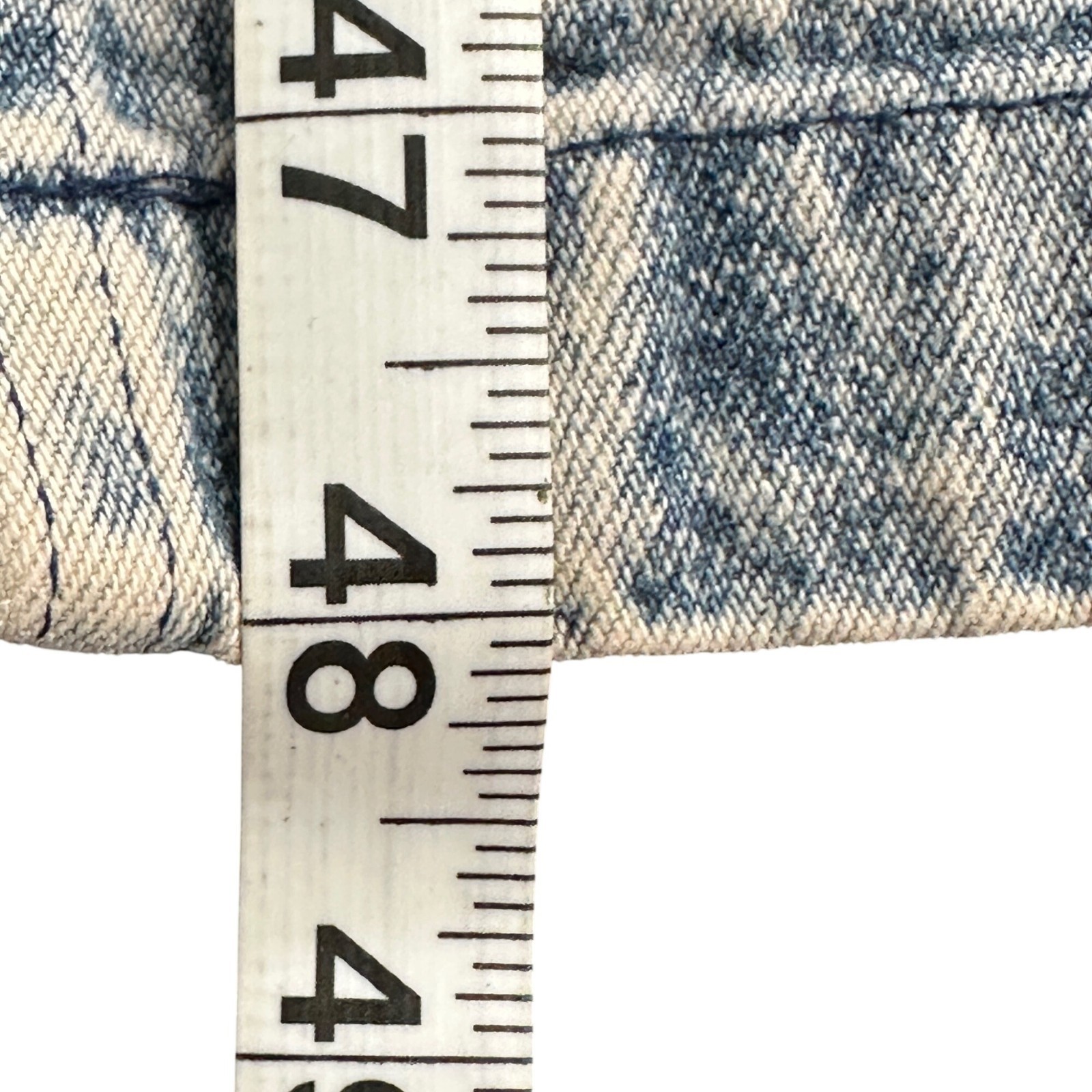 Vintage 1980s MAC FADS Acid Wash Denim Duster Coat Long Jean Jacket Large