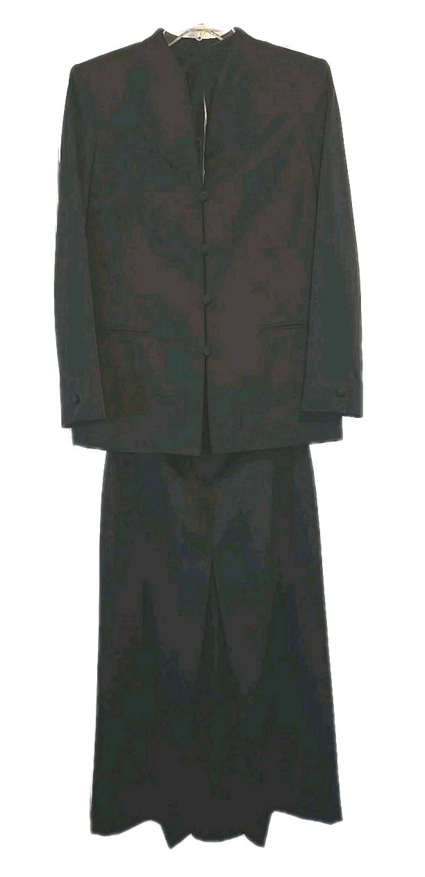 Calvin Klein Collection 1990s Black Neru Jacket 12-Skirt Sz 8-shell 12 Ensemble