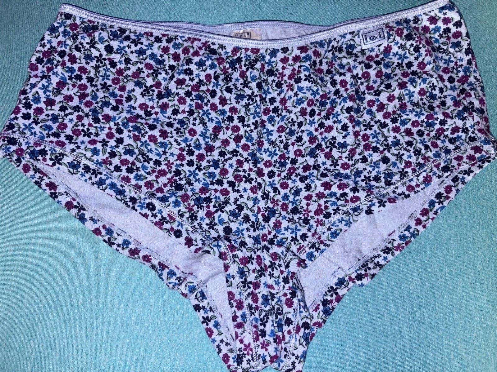 L.E.I LEI Floral Y2K Panties L Shortie Brief Cotton Bikini Underwear