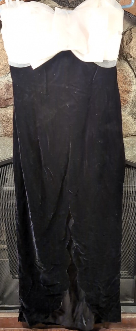 Vintage Niki Originals 80s 90s Prom Dress Gown Slit Velvet Sleeveless Size 10