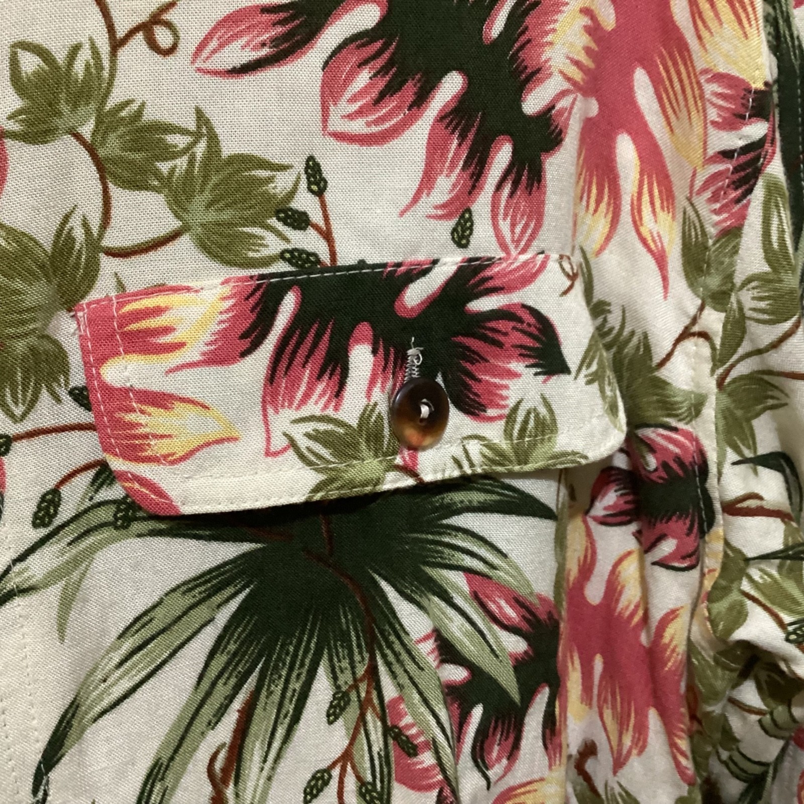 VTG 90s OUTBACK RED Blouse Top Jacket Zip Cropped Floral Rayon ~Small