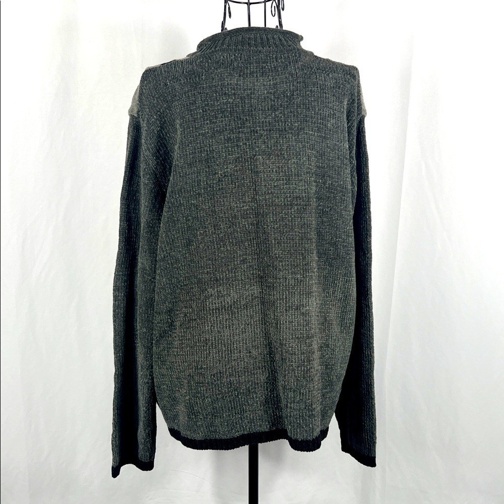 VINTAGE CAROLYN TAYLOR LUXURY Women’s Sweater Large Black Gray CHENILLE