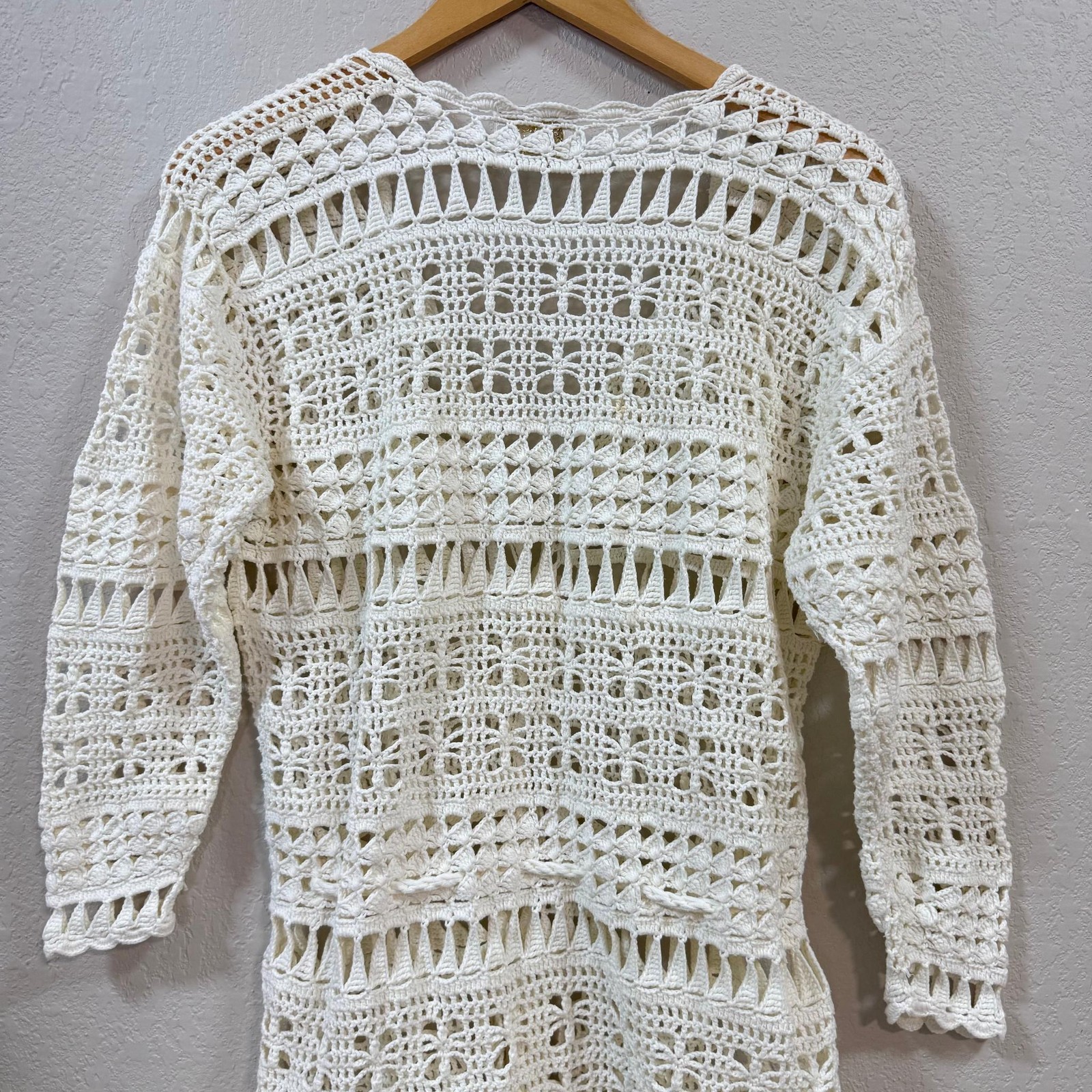 Vintage Open Knit Crochet Cover Up Size Medium