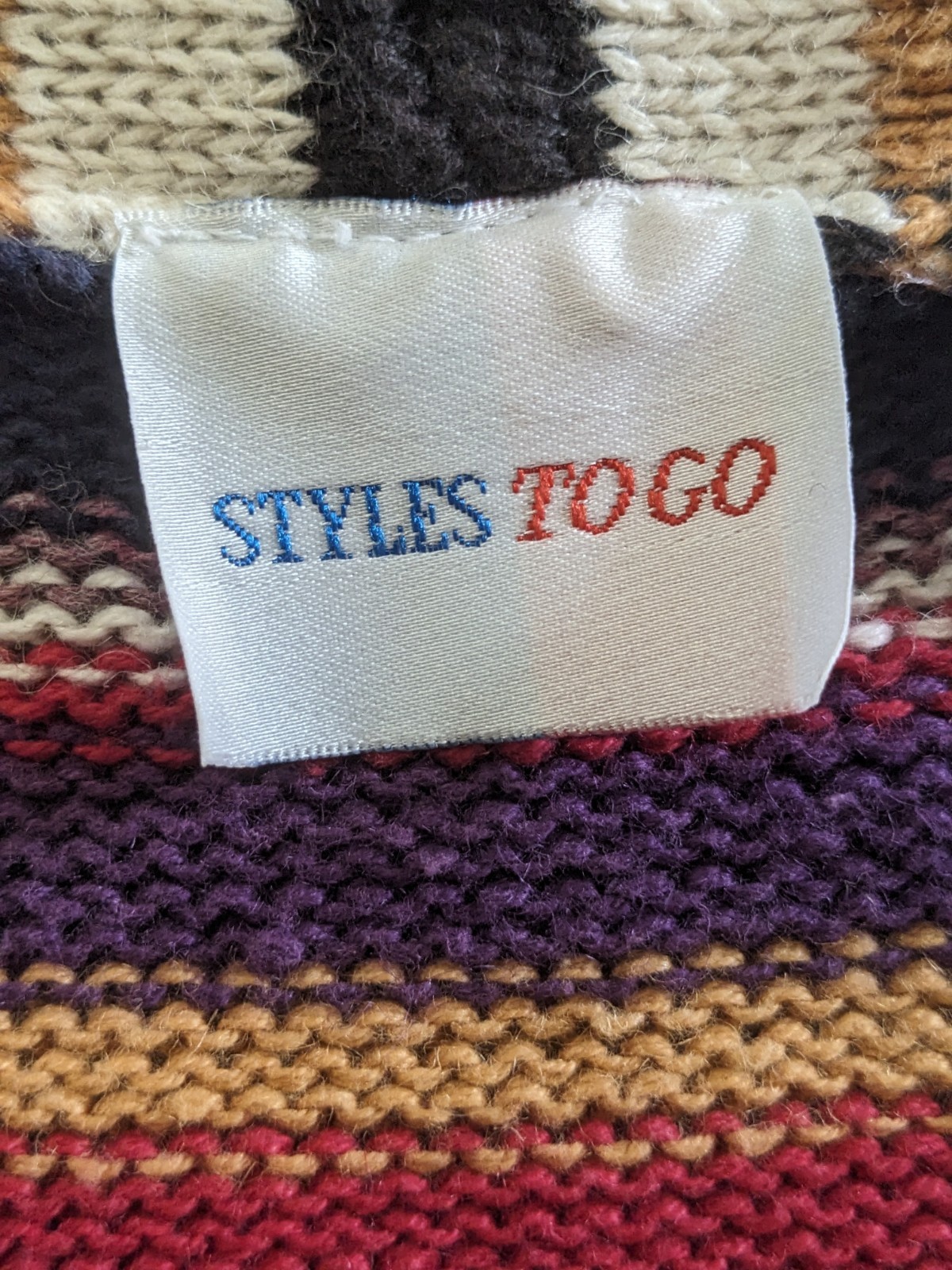 Southwestern Boho 90s Cotton & Ramie Multicolor Knit Native American L Vest