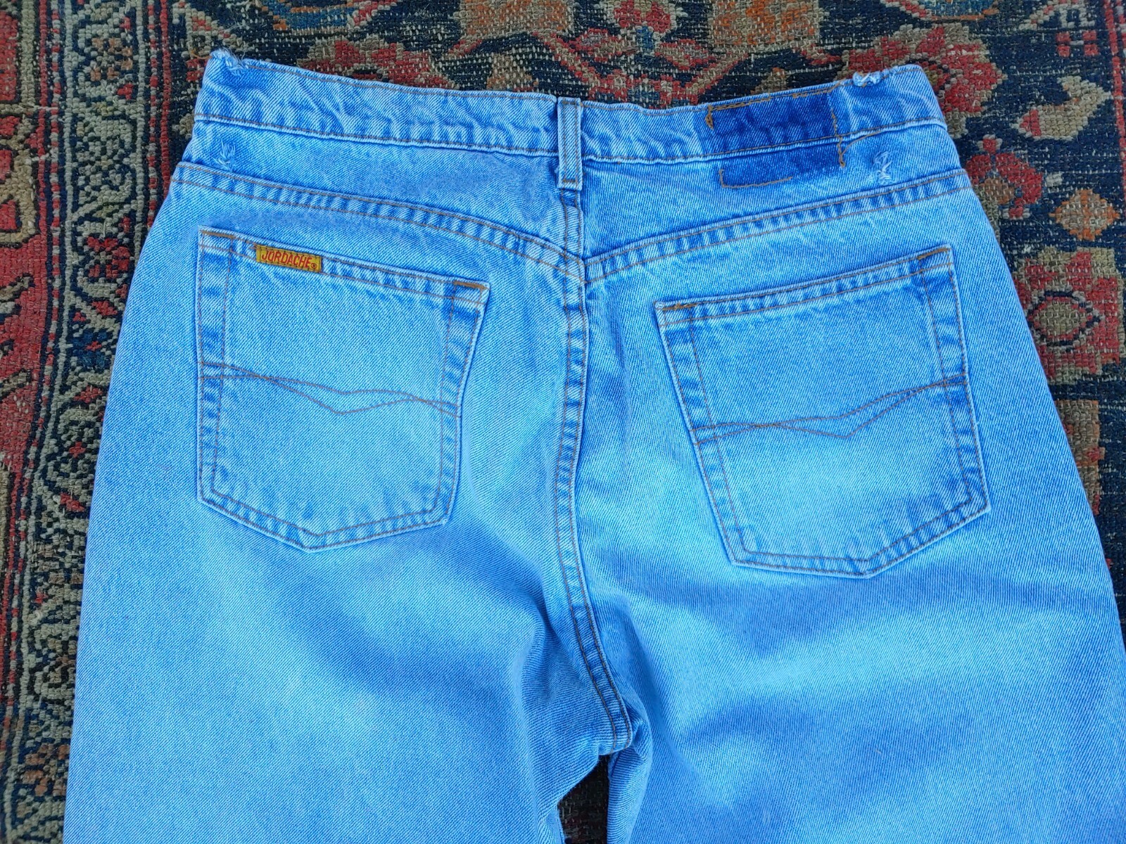 Vintage 1980s Jordache High Waisted Worn Mom Blue Jeans 13 14 Ink Doodles Wear
