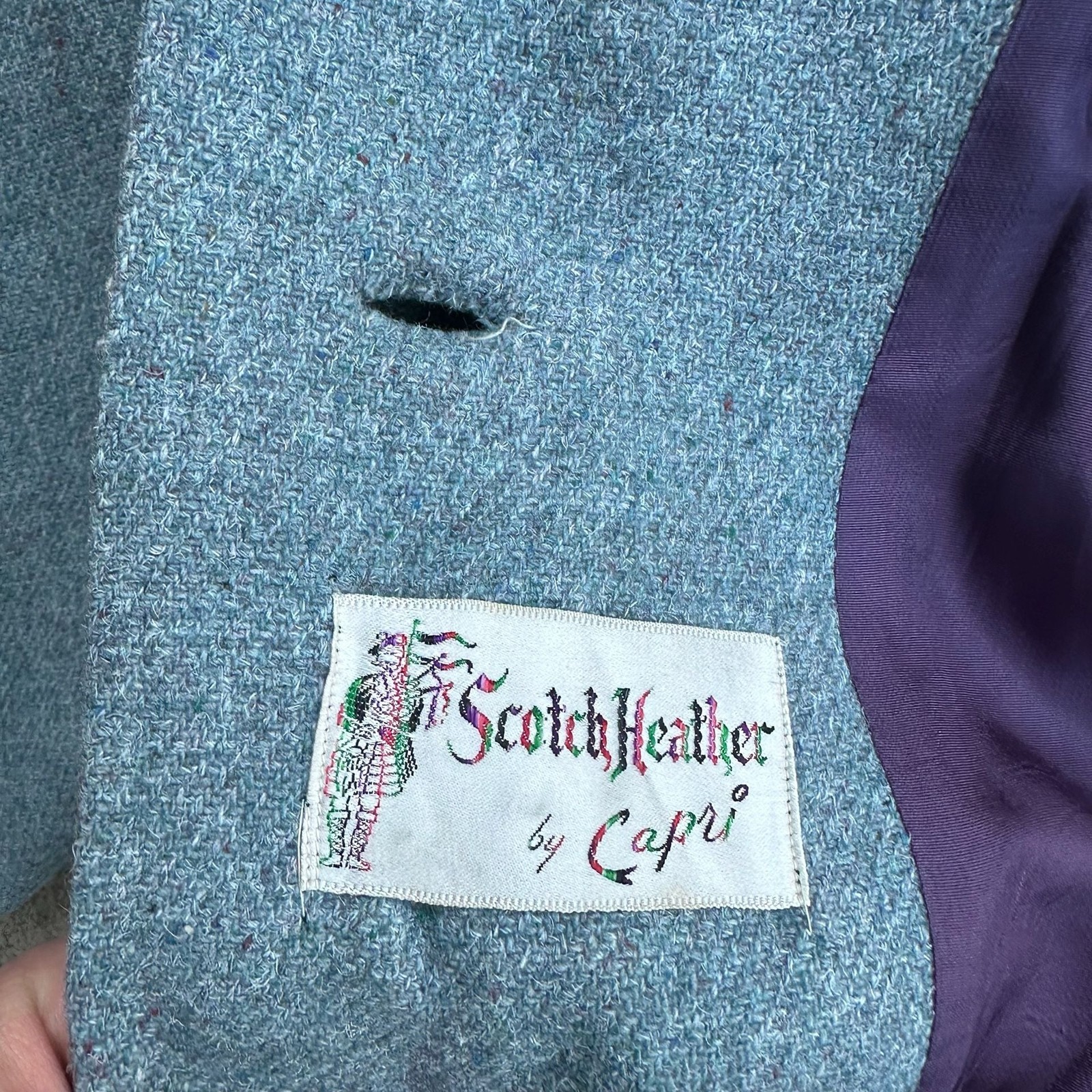 1960’s UNION MADE Scotch Heather by Capri Wool Blend Tweed Coat
