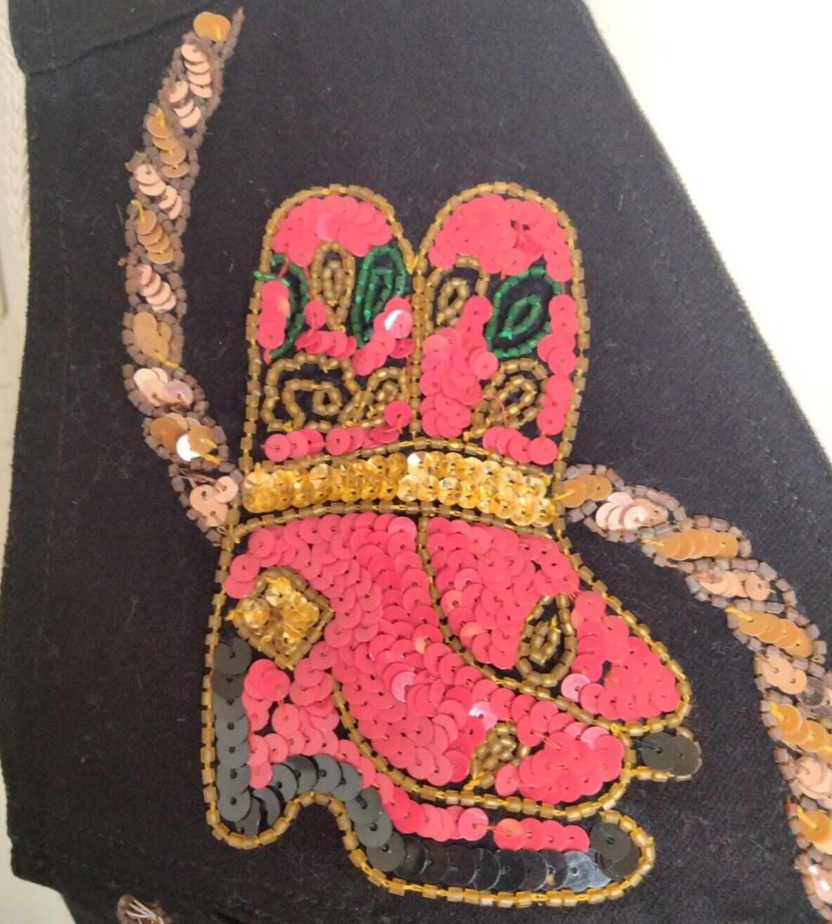 Modi Black Denim with Western Sequin Boots Cowboy Hat Stars Vest Size Medium