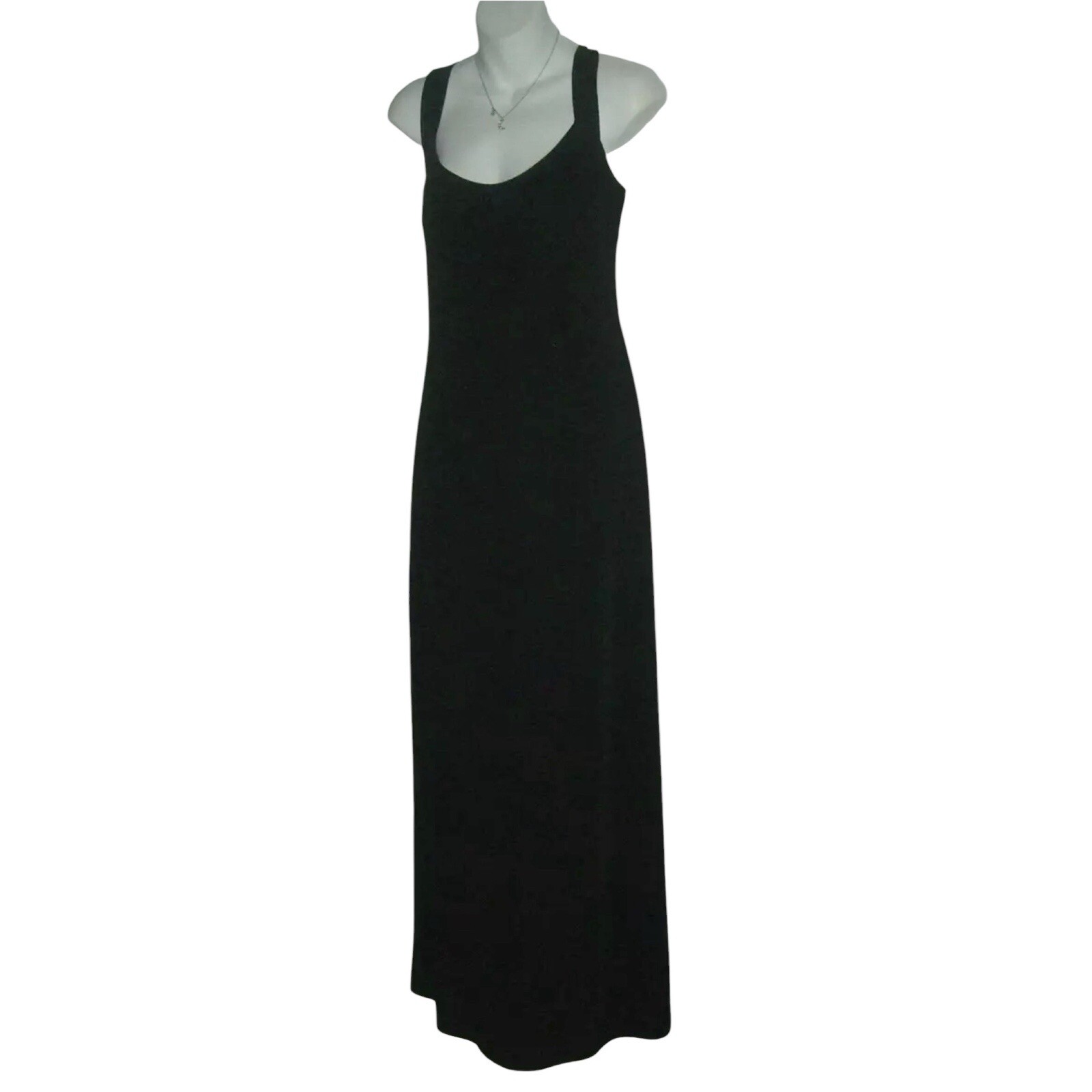 Edith Flagg Dress Three Flaggs Vintage 70s Black Maxi Audrey Hepburn Classic Lbd