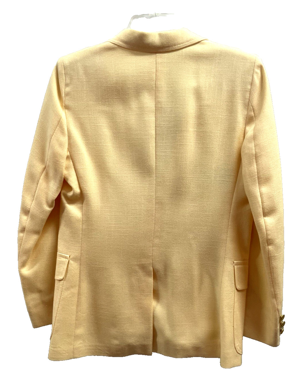 ANDHURST Women’s VTG 2-Button Lined Yellow Blazer Jacket USA Brass Buttons Sz SM