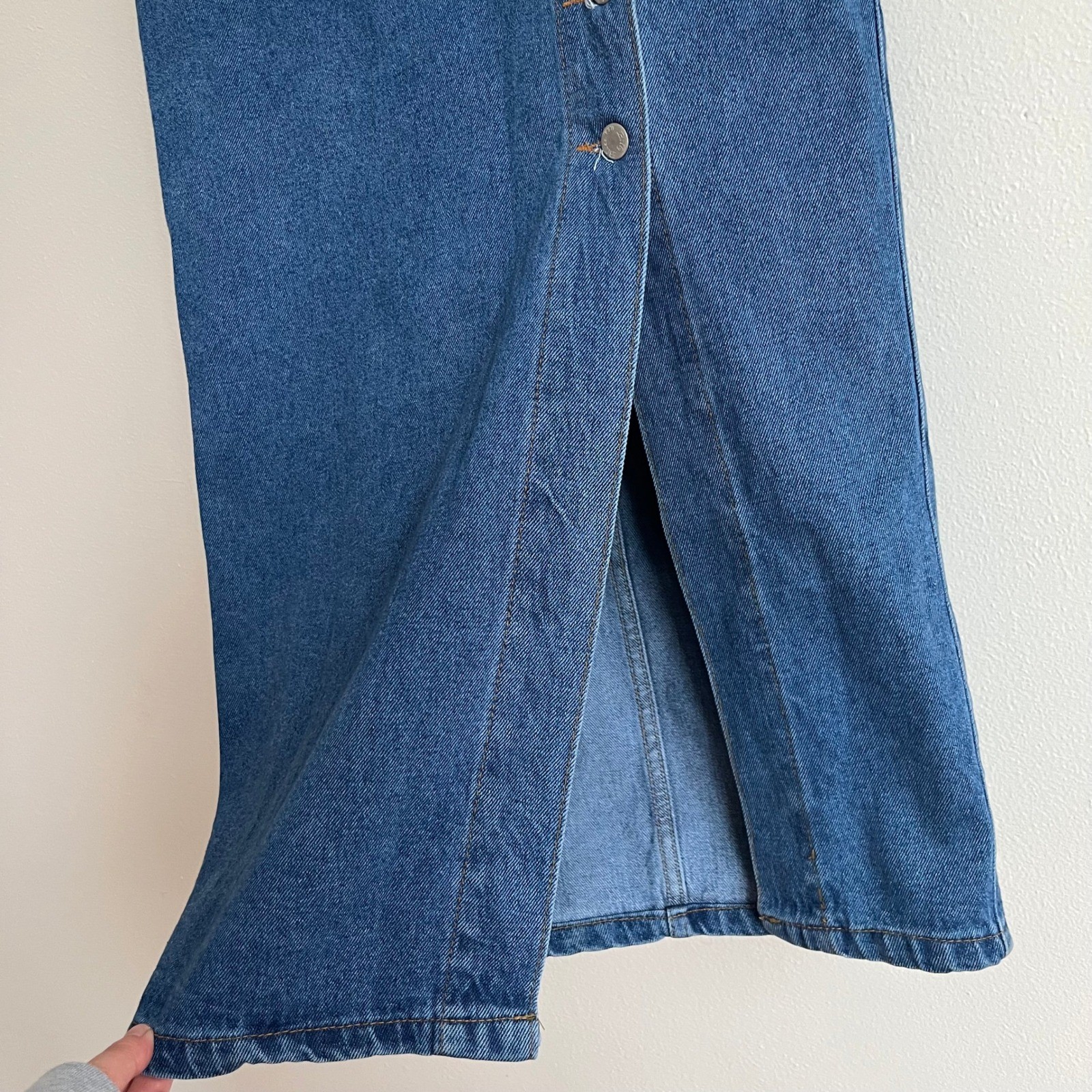 VTG Billy Blues Denim Maxi Skirt Column High Waisted Made in USA 90s Y2K Phoebe