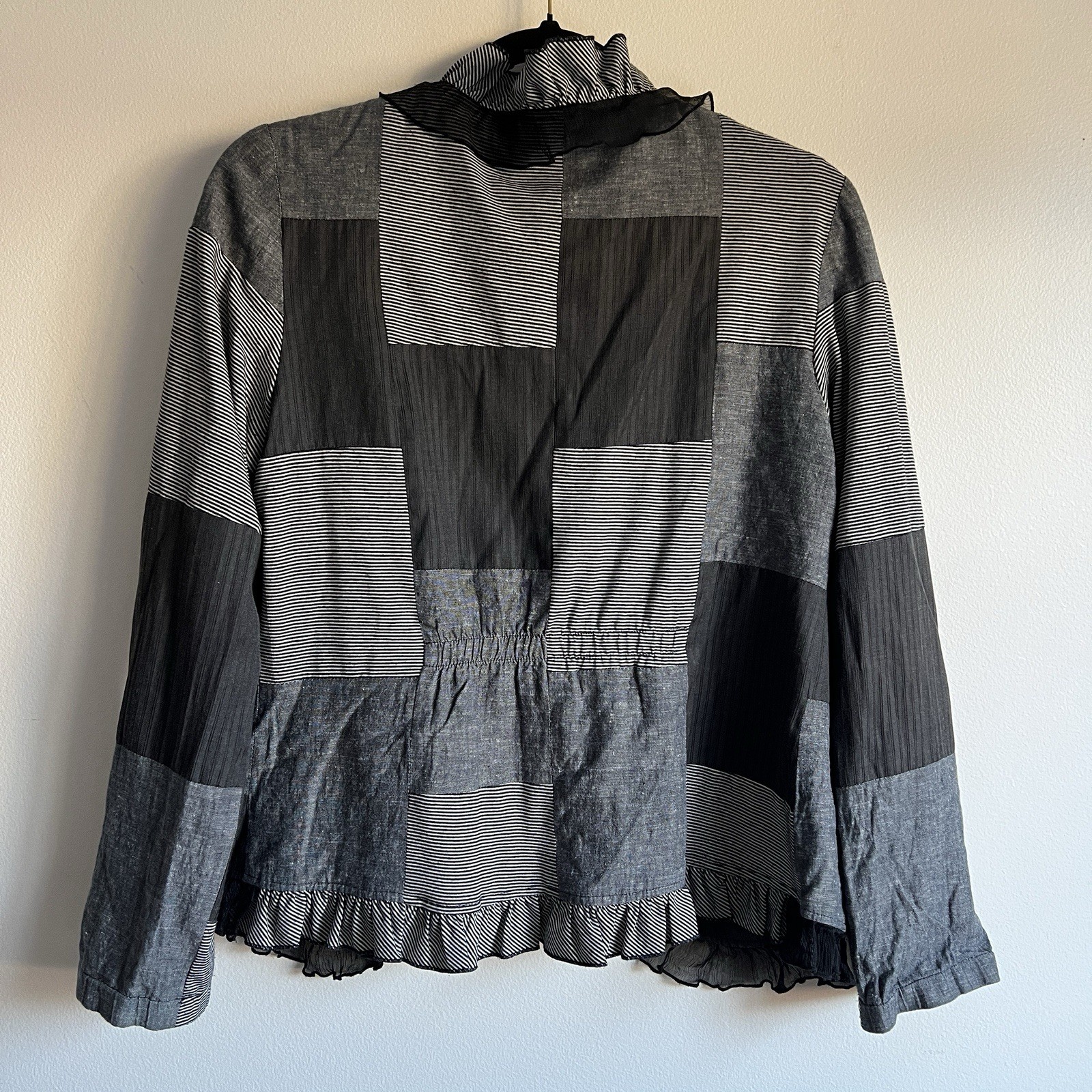 Vintage Grey and Black Patchwork Short Jacket, By Boo Radley, Woman’s Medium