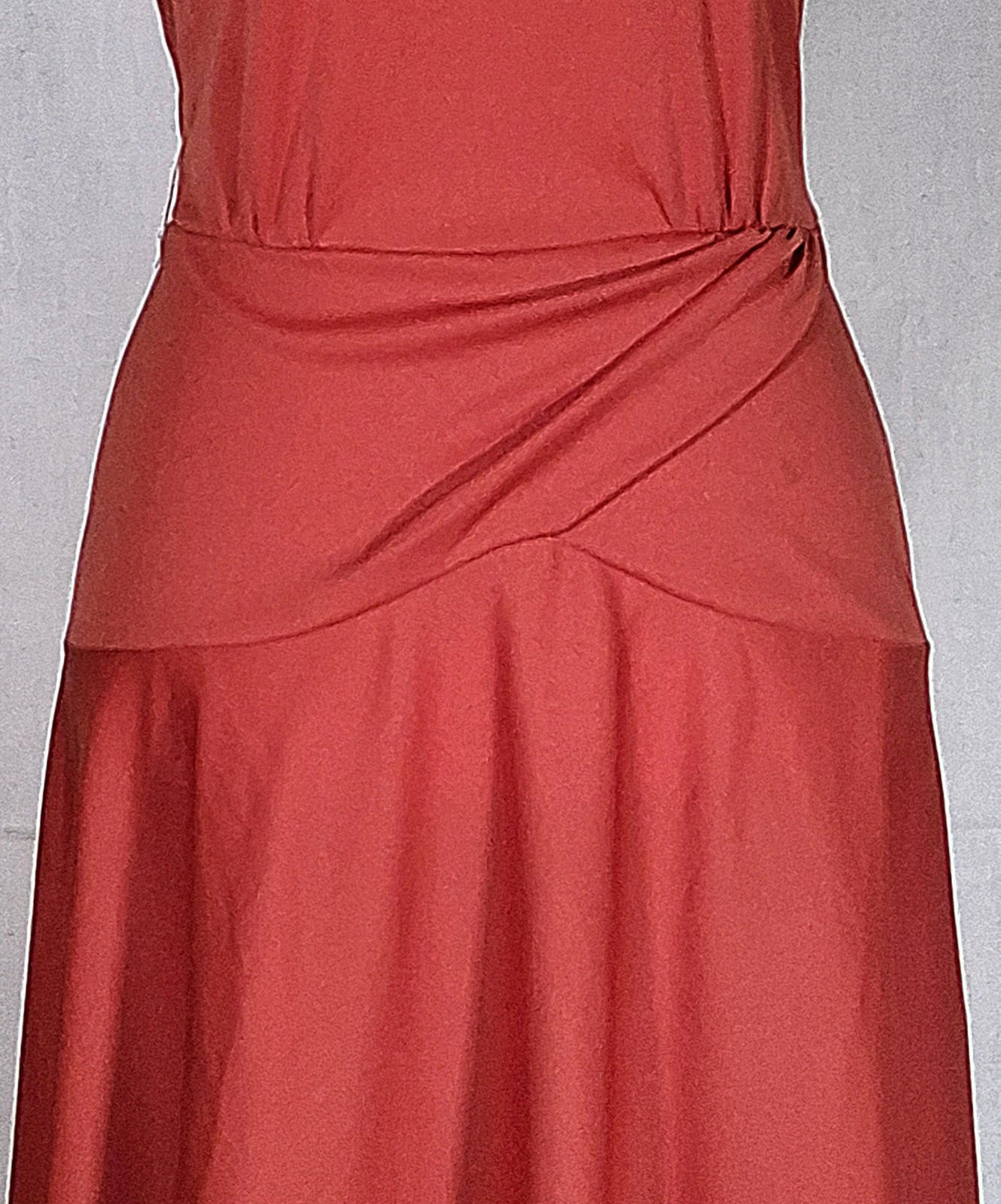 Vintage 70s Unbranded Maxi Terracotta Dress Union Label USA Size SMALL