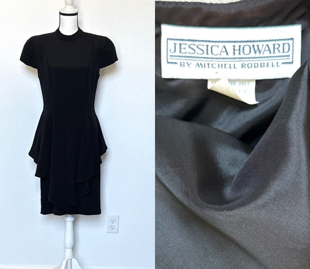 1980s Black Dress with Bare Back, 1990s LBD with Cap Sleeves and Cut Out Back