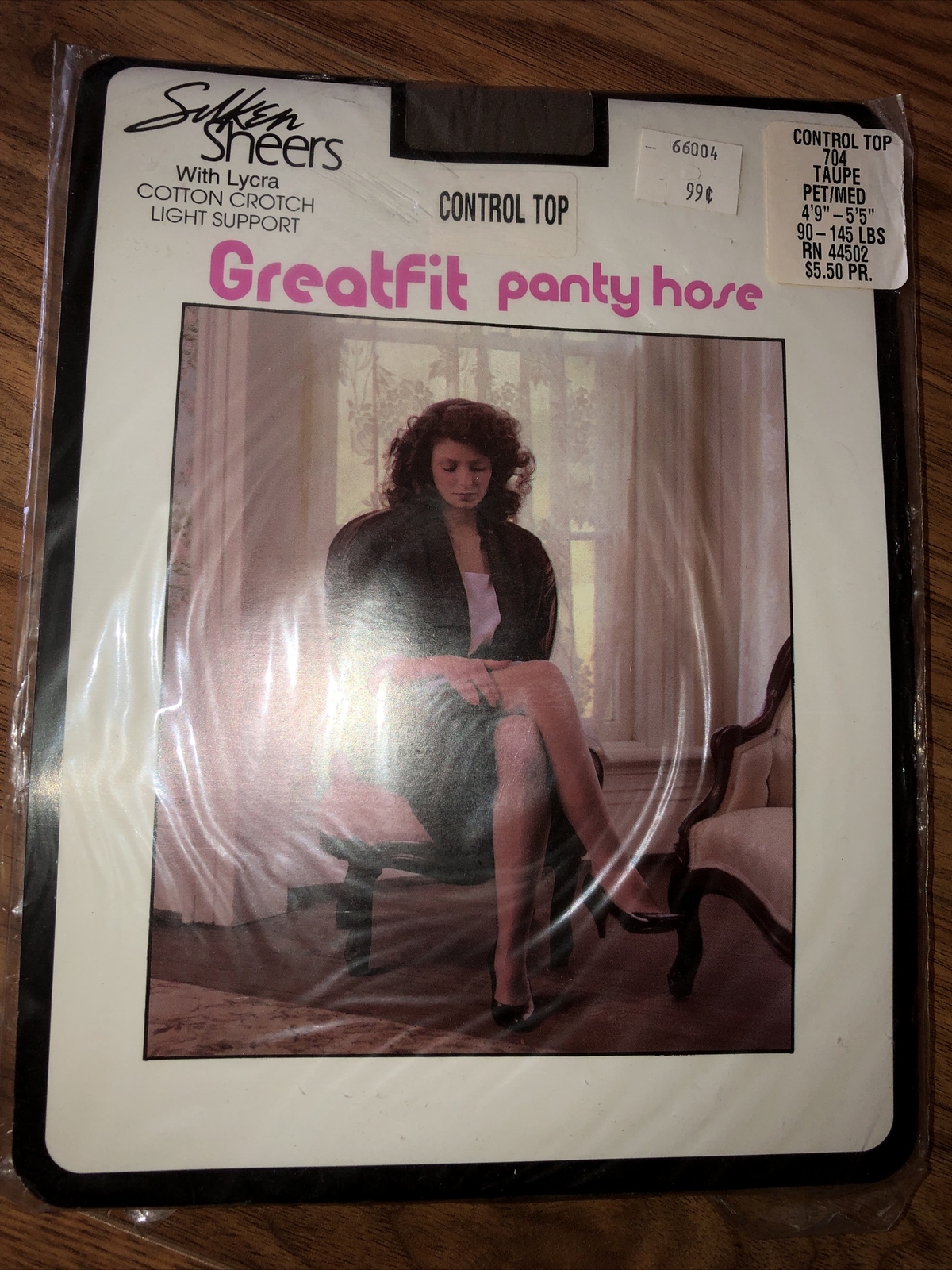 Vintage silken sheers greatfit pantyhose womans medium Petite Taupe