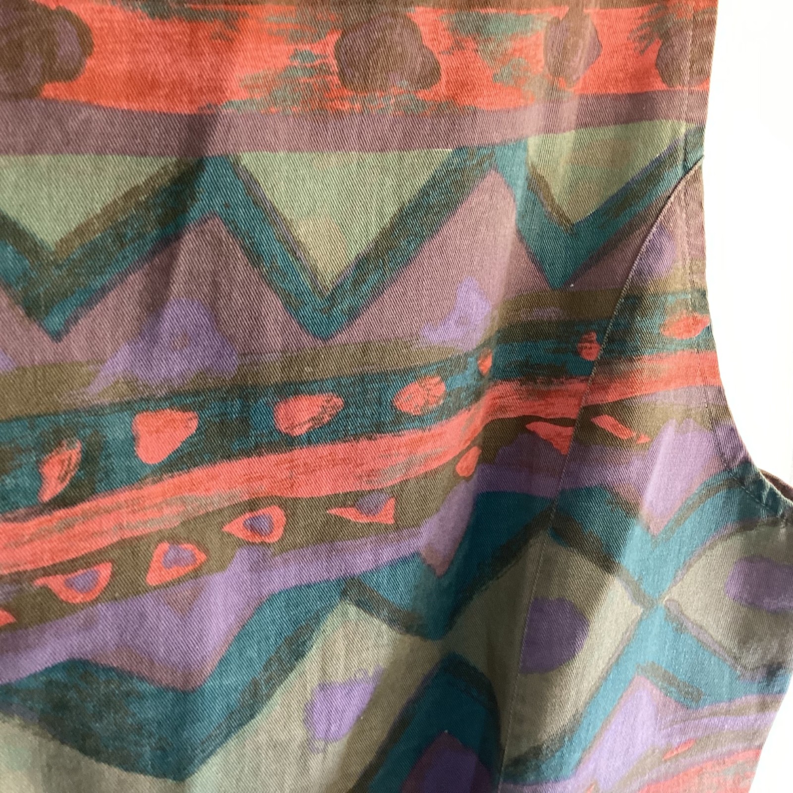 VTG 90s Chico’s design southwestern Aztec Cotton Denim Vest ~Sz 2- Large
