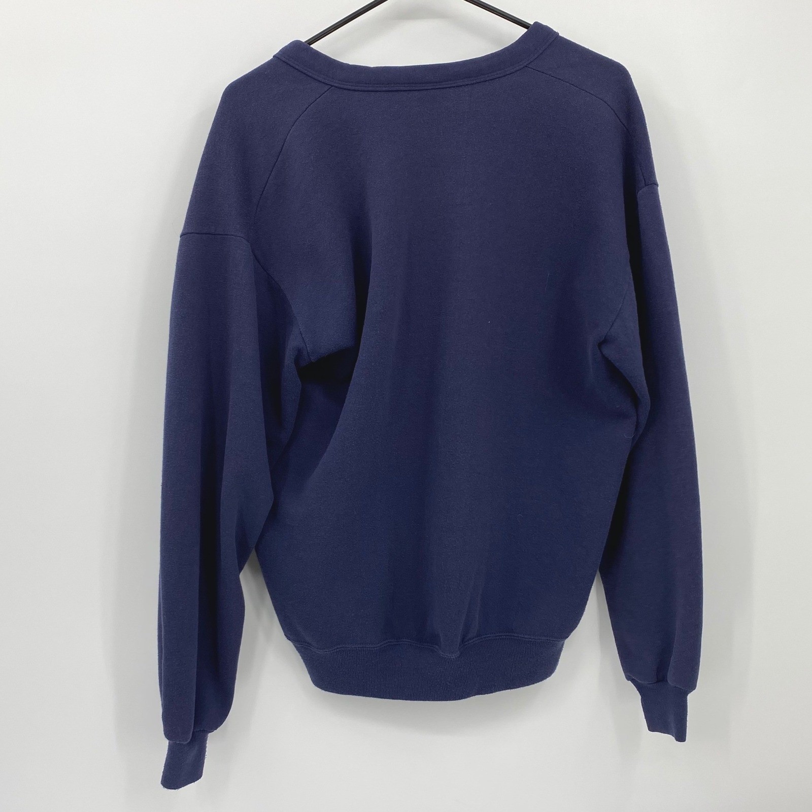 Vintage Jerzees Navy Blue Nautical Embroidered Cardigan Sweatshirt Made in USA