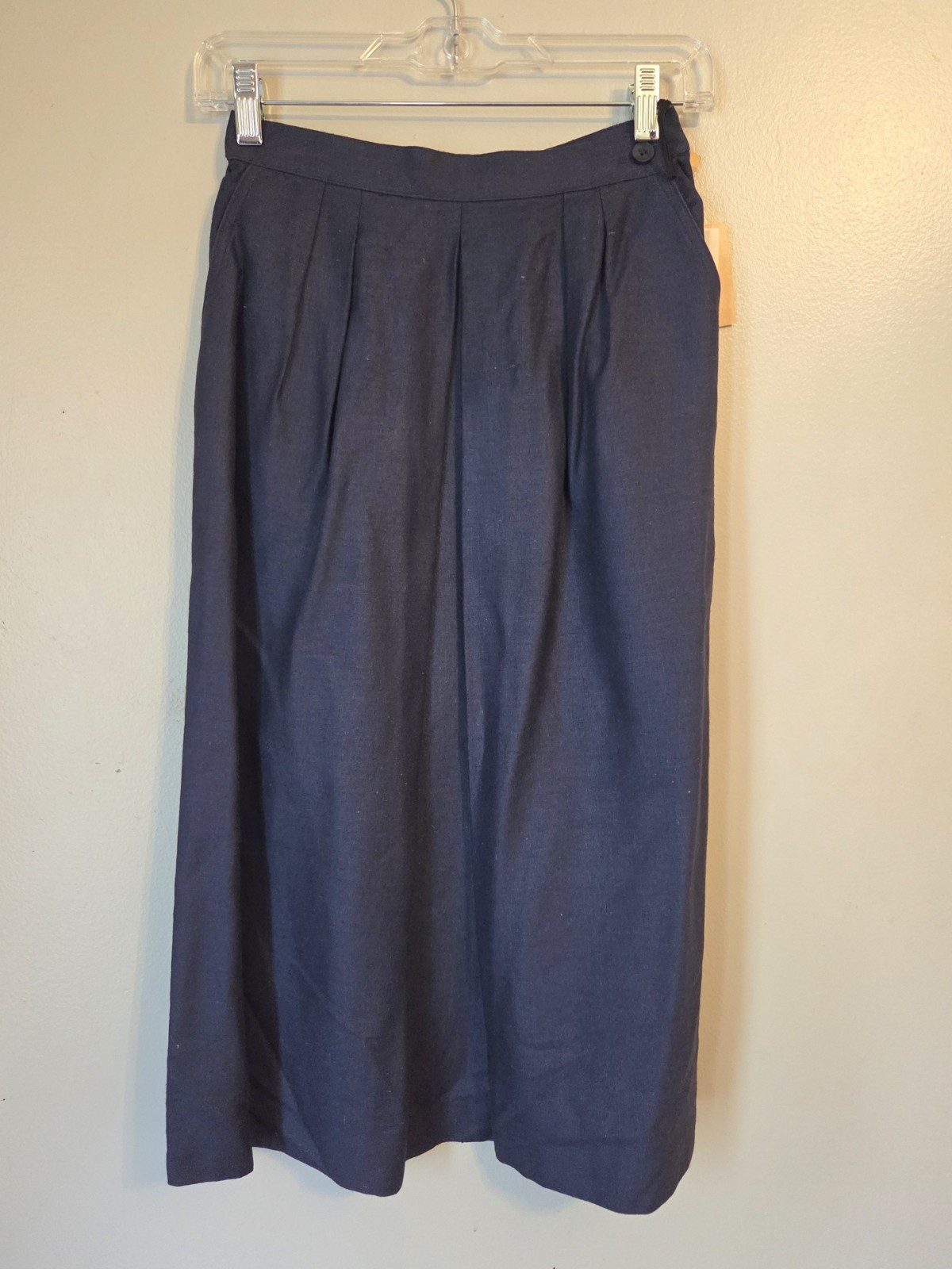 Vintage With Tags 90s Navy Blue Silk Weathervane Skirt 6