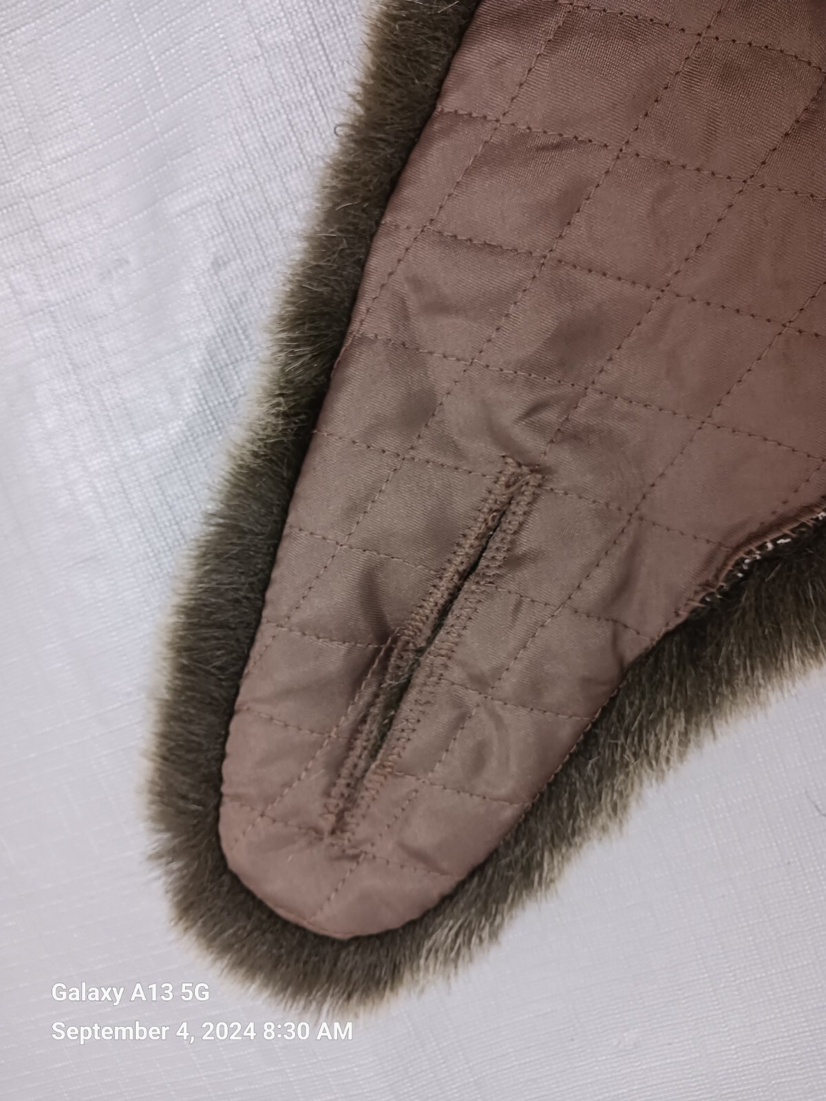 NWT Banana Republic Faux Fur Collar Brown L 36″