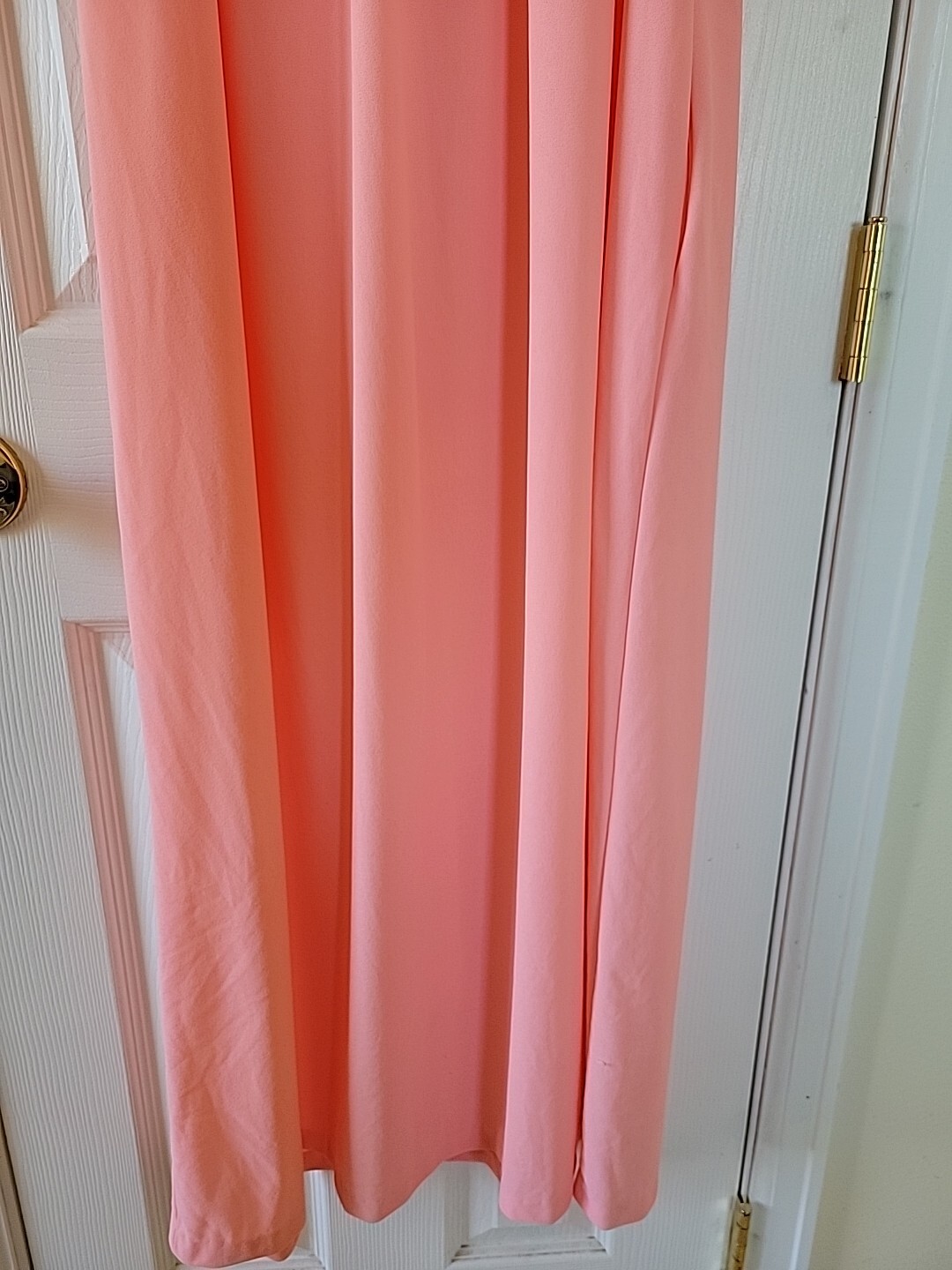 Sears Take Along Housedress Robe Size S/M Shortsleeve 1/2 Zip Peach Maxi VTG