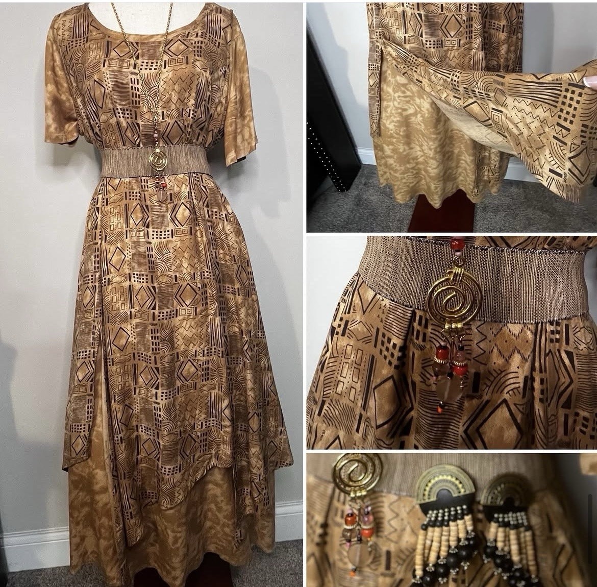 Vintage African Print Dress