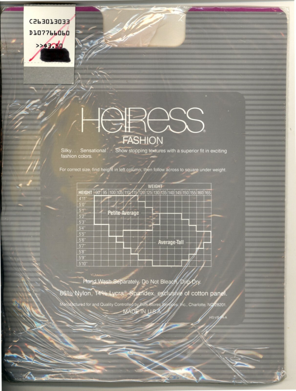 Lot 4 Heiress Pantyhose Size Petite Sandalfoot MIX Color Textured Sheer Vtg NIP
