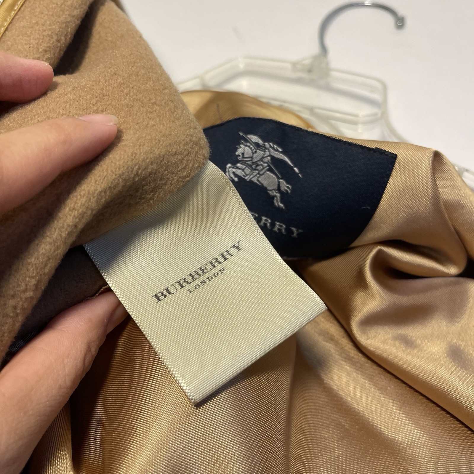 Burberry Wool Trench Coat Liner With Zip For Attachment Wool Camel Hair Brown