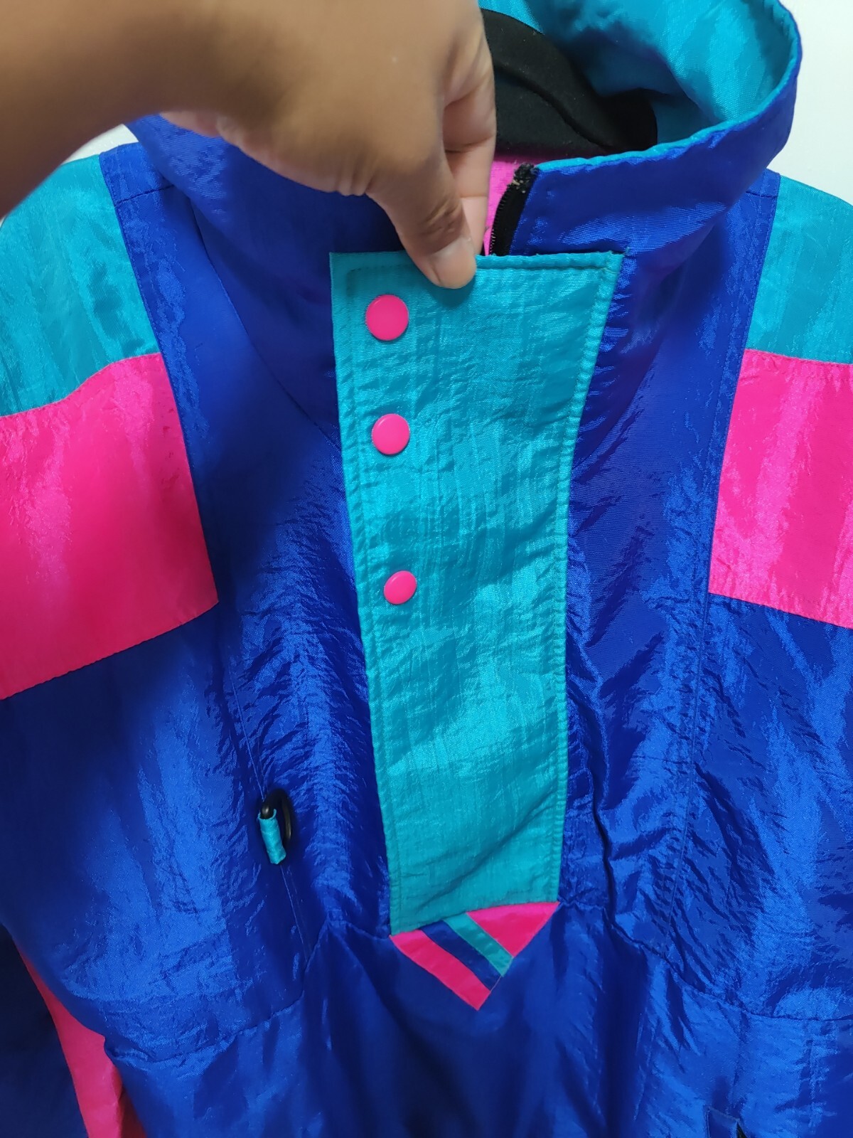 VTG Colorblock Windbreaker Pullover Medium SUNBUSTER Jacket Nylon Retro 1980s