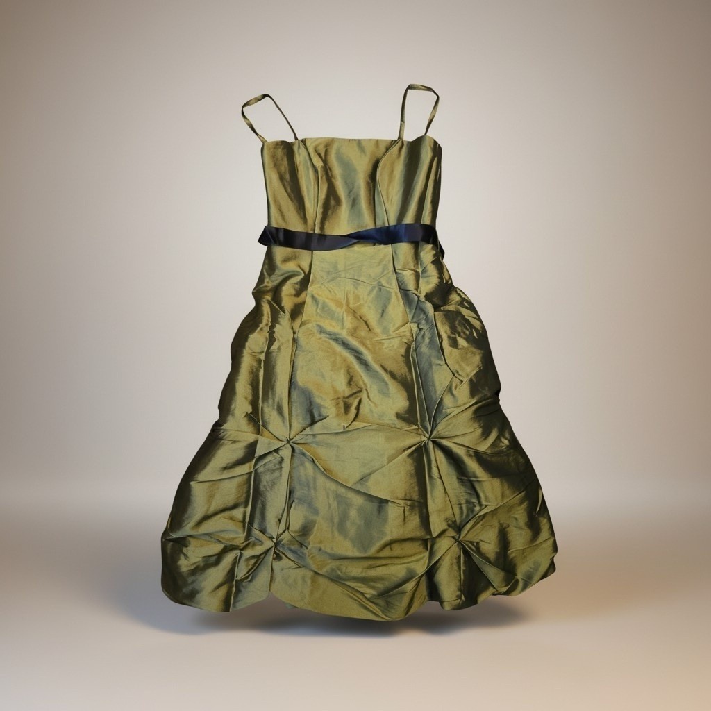 Vintage DaVinci Women’s Formal Dress Size 12 NWT Olive Green Bridal Prom Wedding