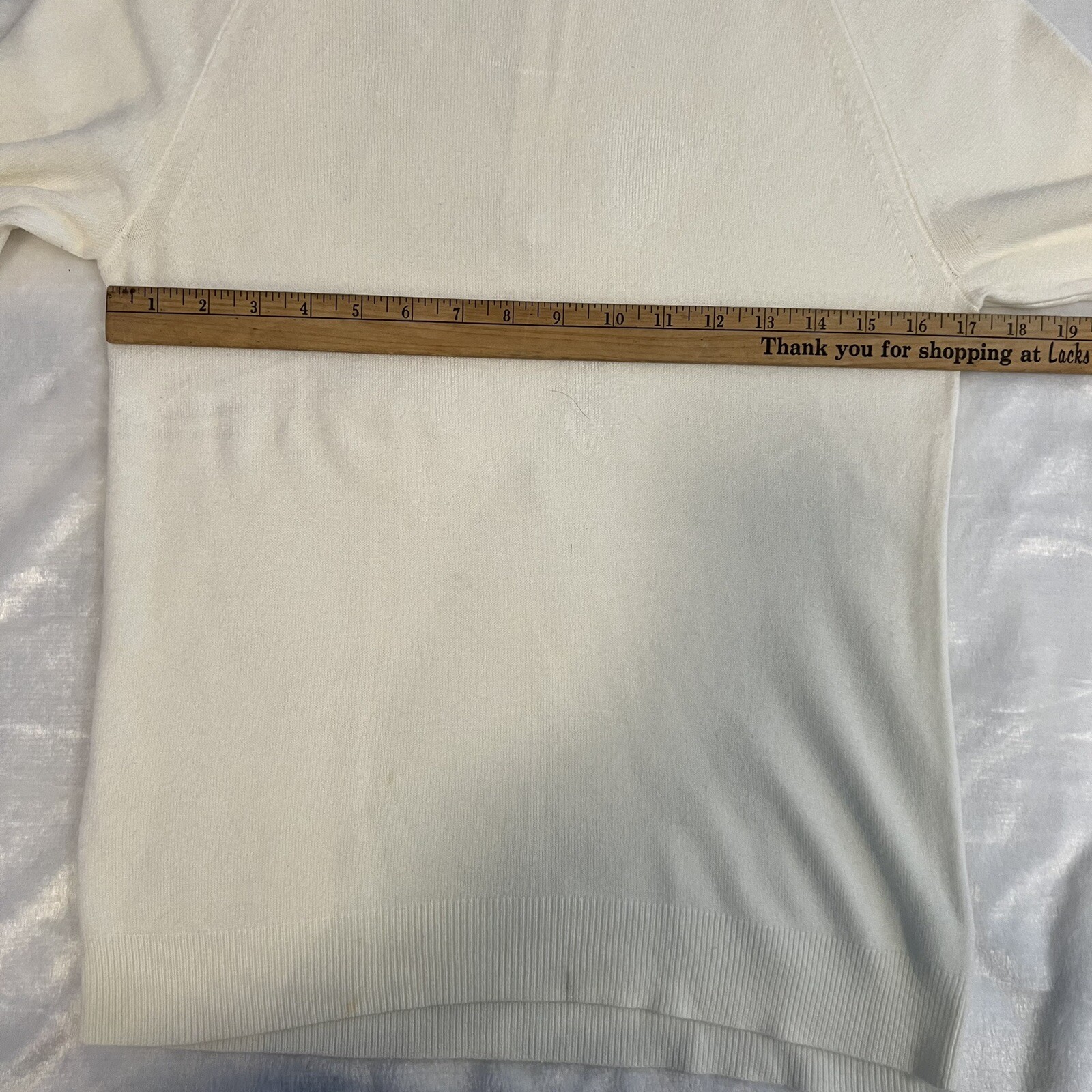 Vintage Hampshire Studio Cream Acrylic Back Zip High Neck Sweater SZ M GVC