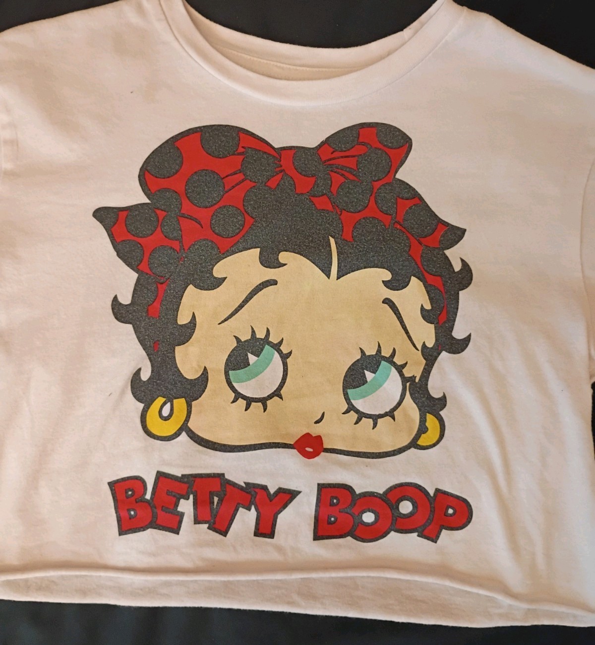 Betty Boop Memorbilia Crop Top Size S