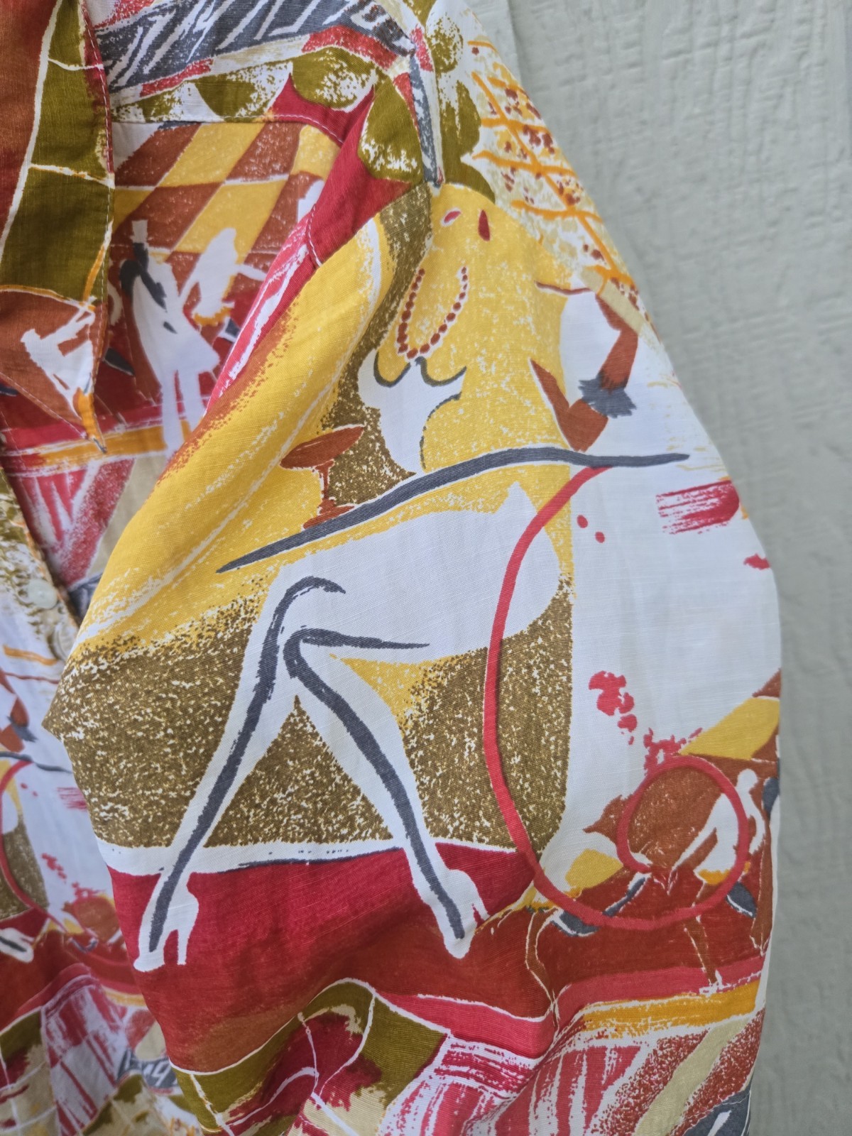 Vintage 80s/90s Made in West Germany Abstract Art Print Resort Shirt – Size L/XL