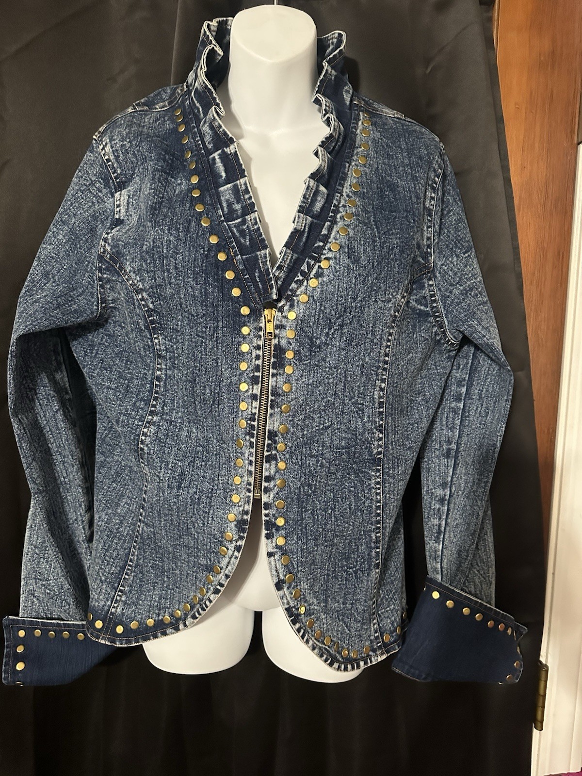 Vintage Blue Studded Blazer Made By The Pyramids Collection