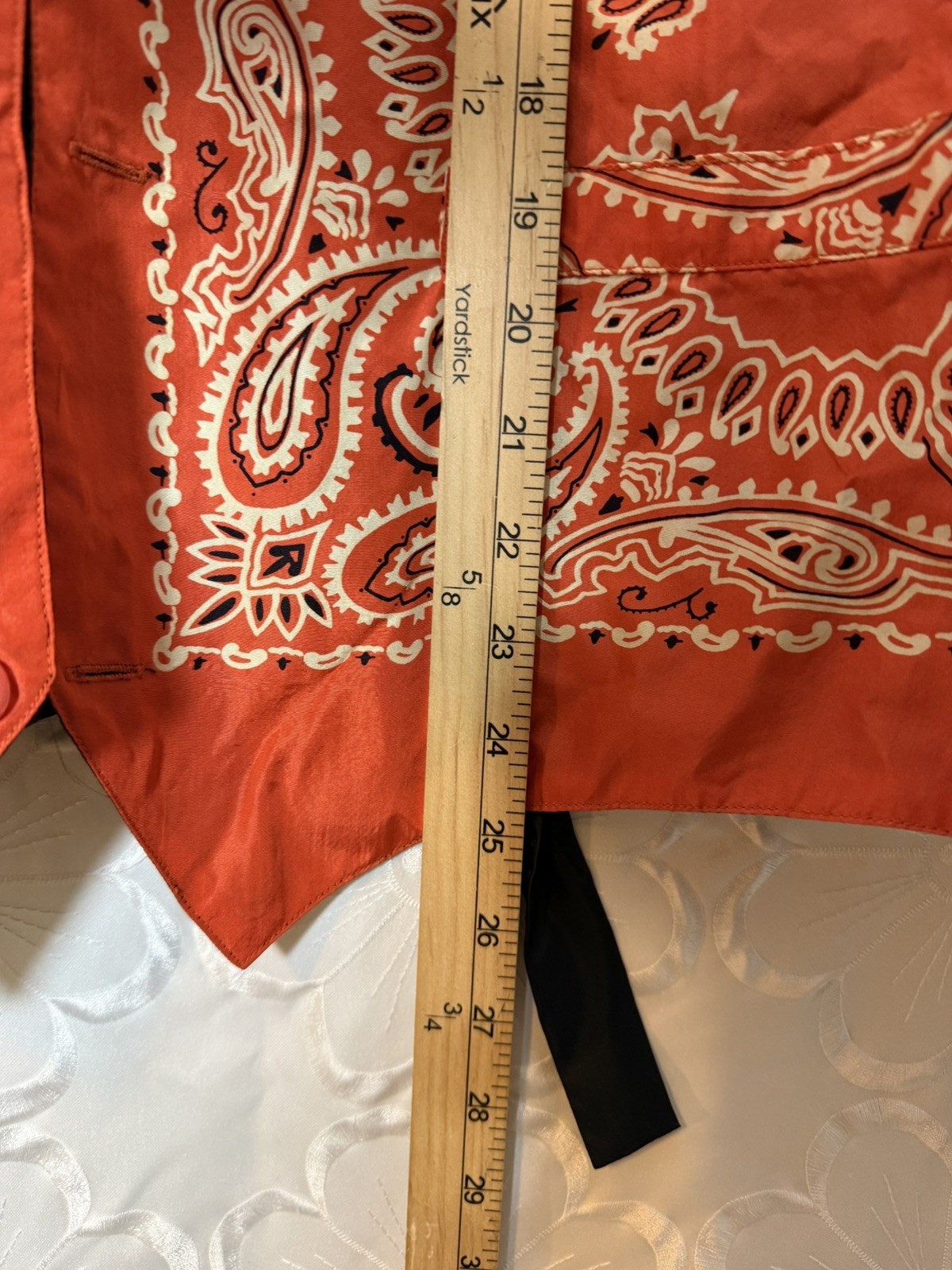 Silk Club Red Bandana Paisley Xl Vest Button Up Y2K 90s western rodeo Americana