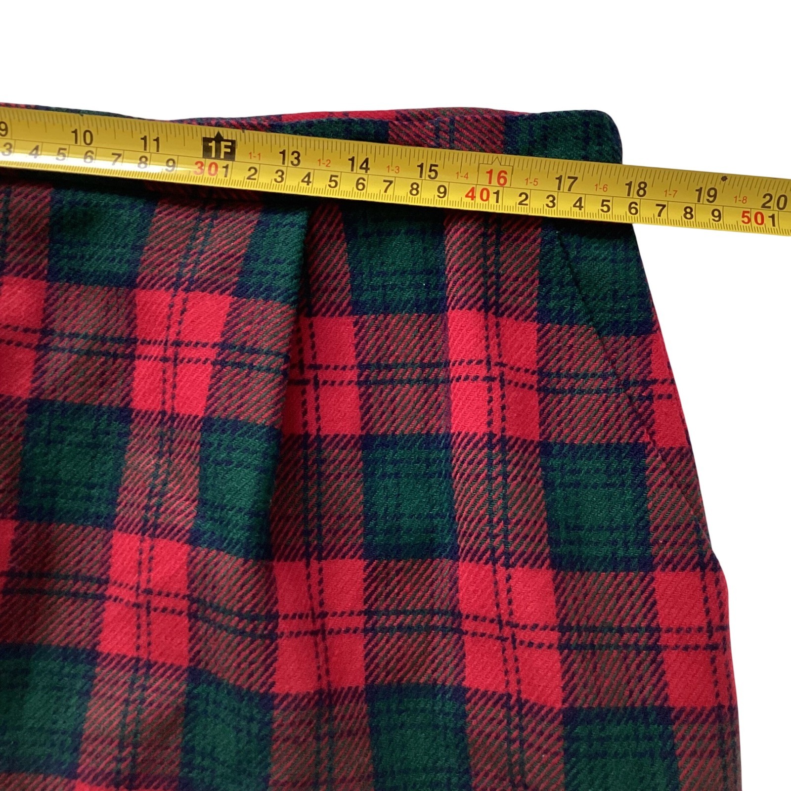 Pendleton Wool Pencil Skirt 18 Red Green Lindsay Tartan Plaid Made in USA