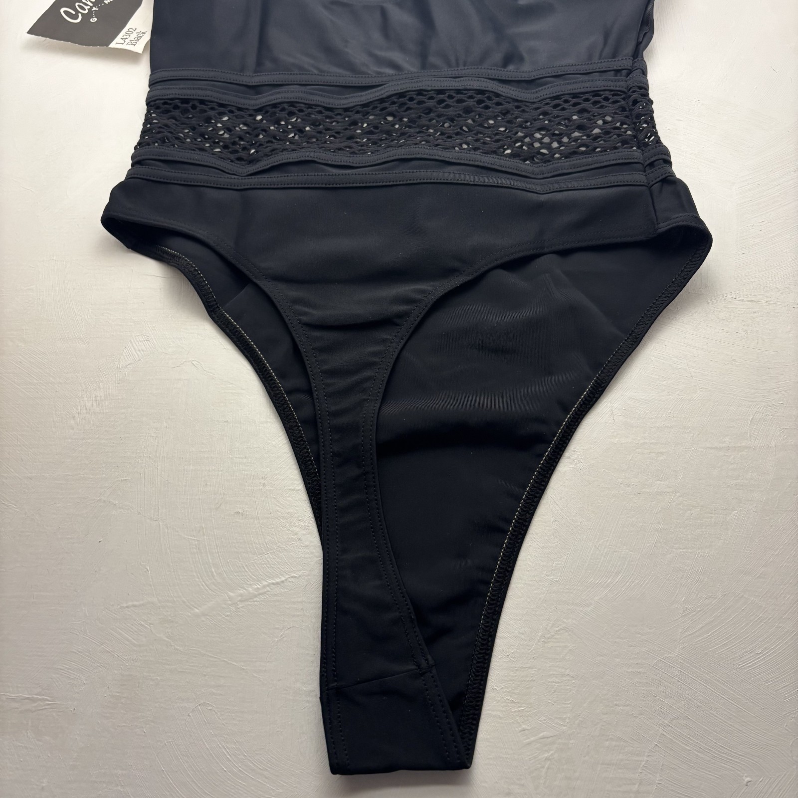 Candy Jay Black Mesh Leotard 80s-90s / Cutout Bodysuit, Aerobics & Dance