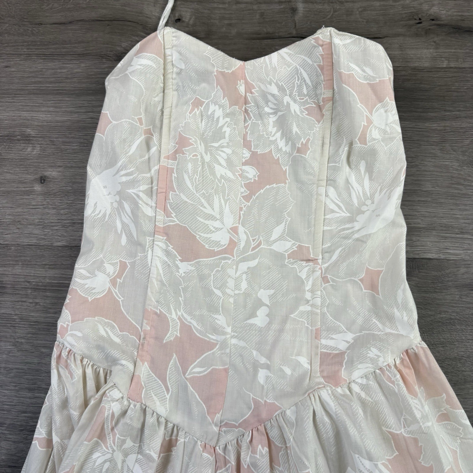 Vintage 80s Wild Dress Floral High Low Prom Dress Pink Ivory 9/10 XS USA Made