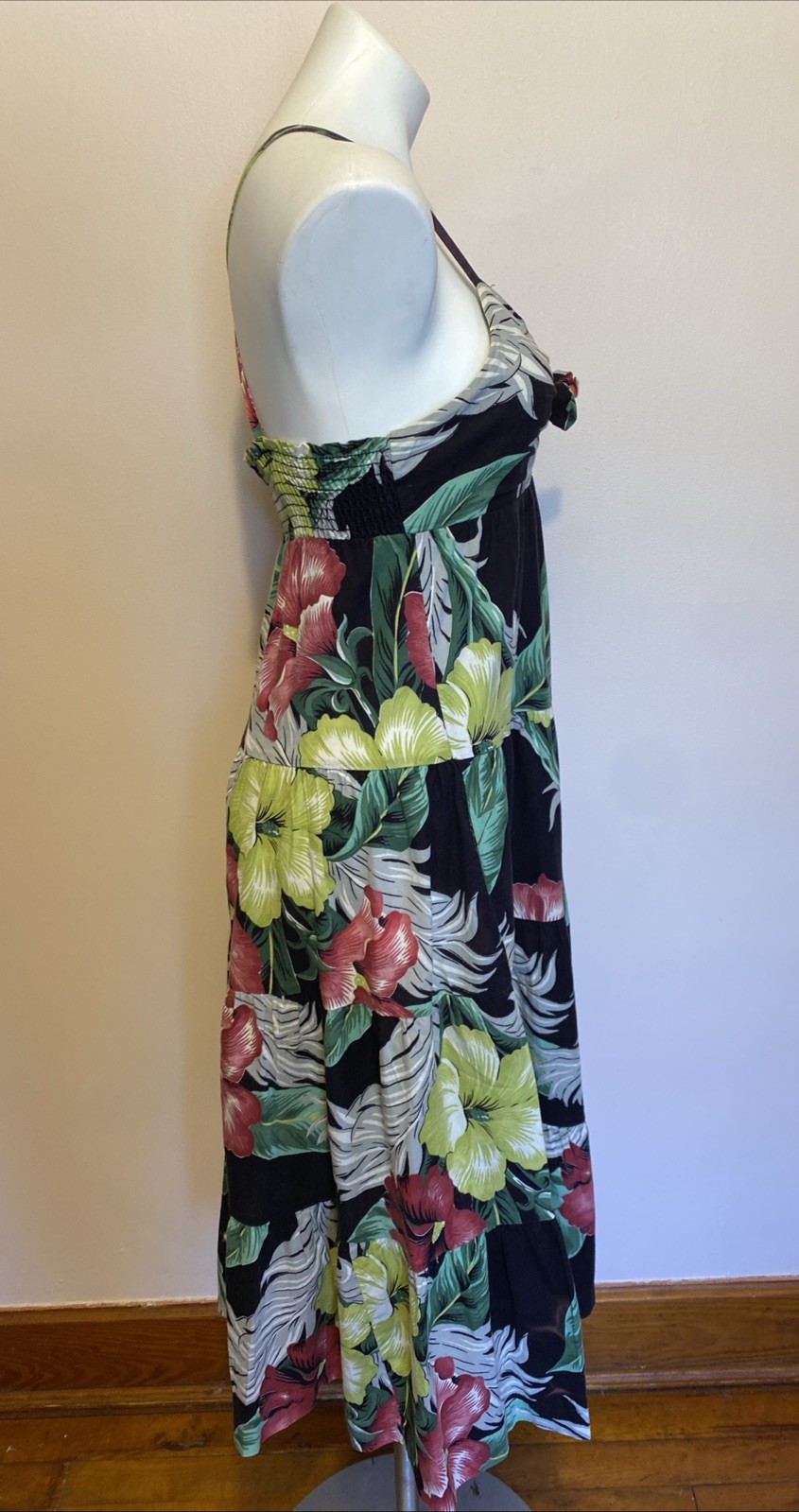 VTG 70’s Young Edwardian Arpeja Midi Sleeveless multicolored Floral Dress M