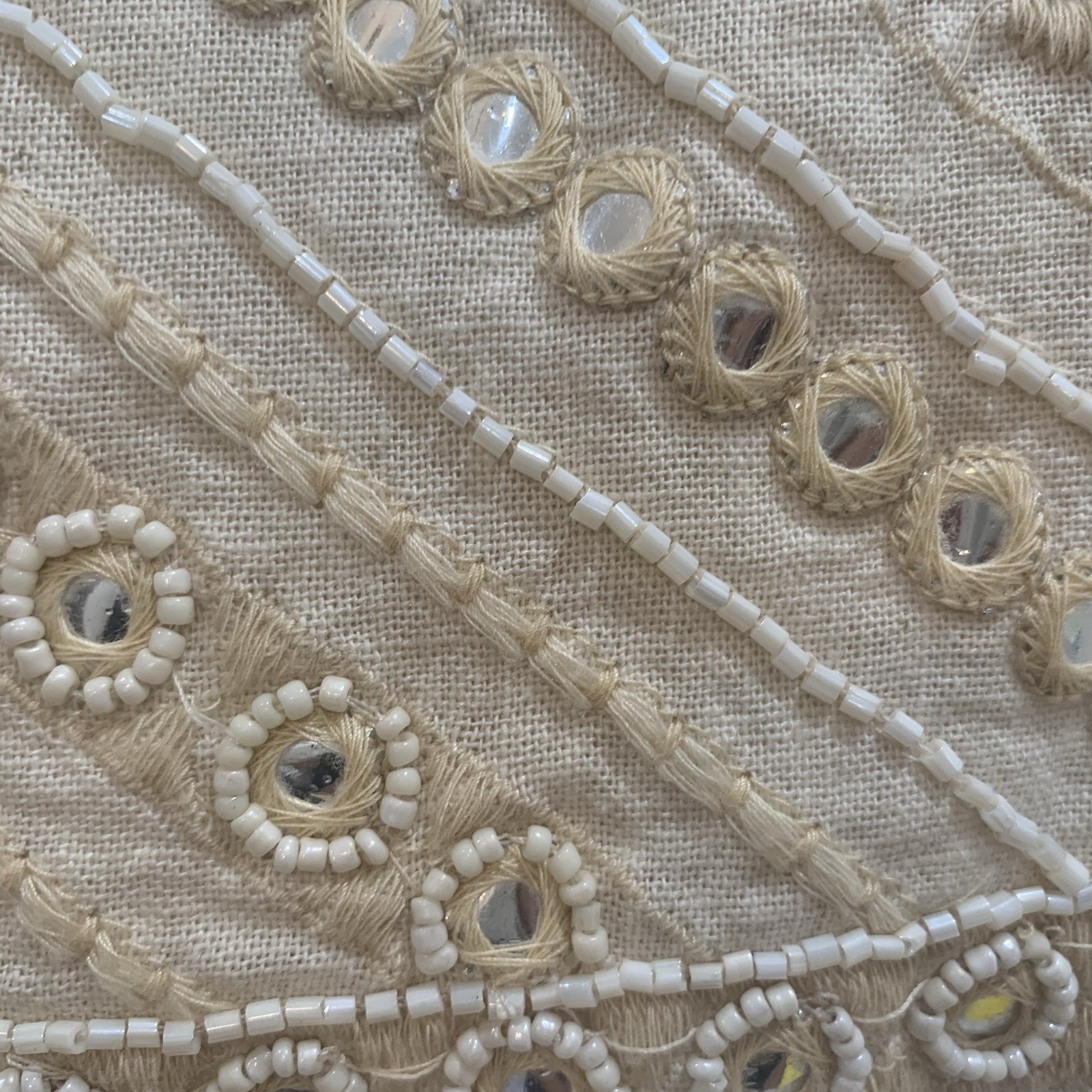 NWT Zara Embroidered Mini Skirt Boho Women Size S beige Linen Coachella