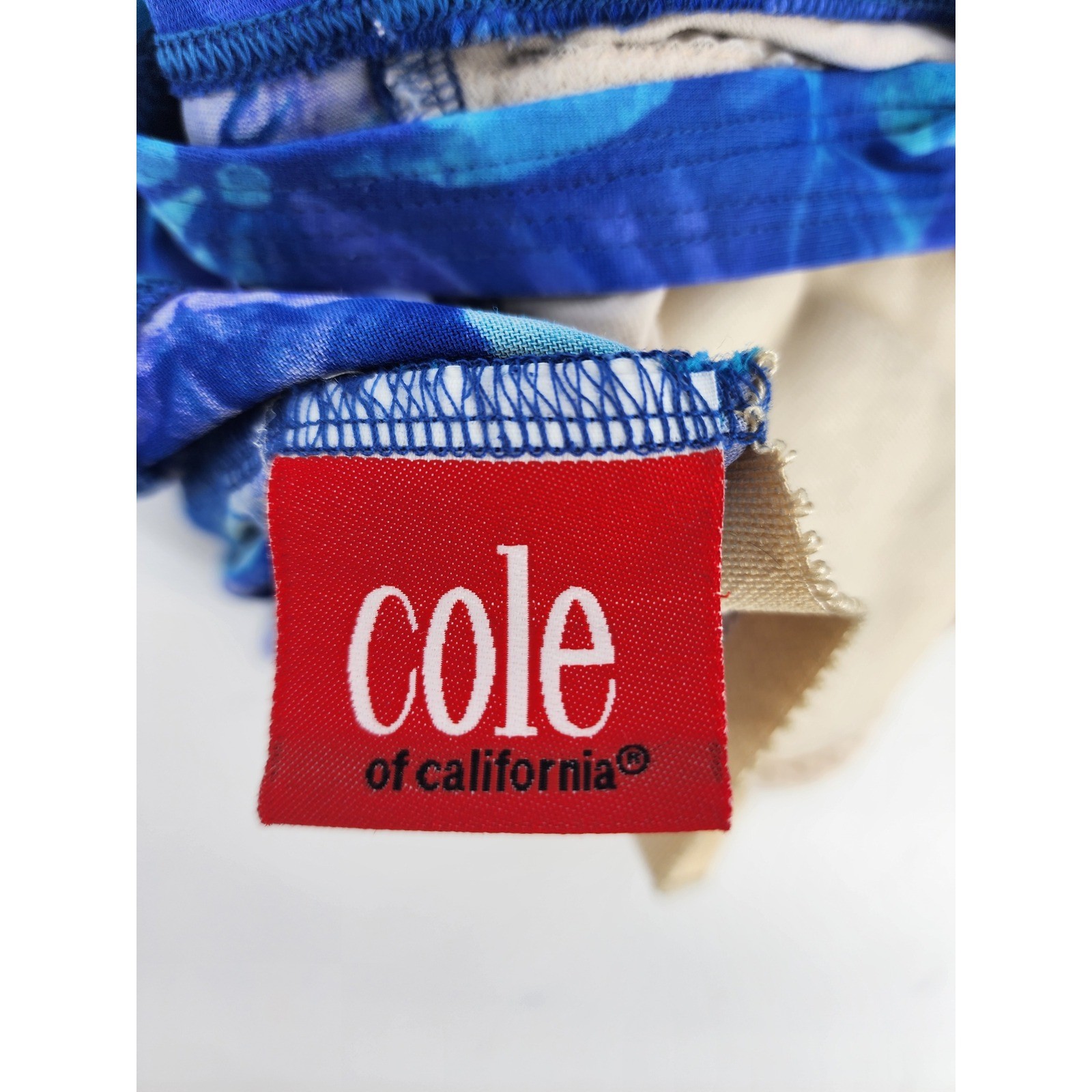Cole of California Womens Vintage Floral One Piece Swimsuit Blue Purple Size 8