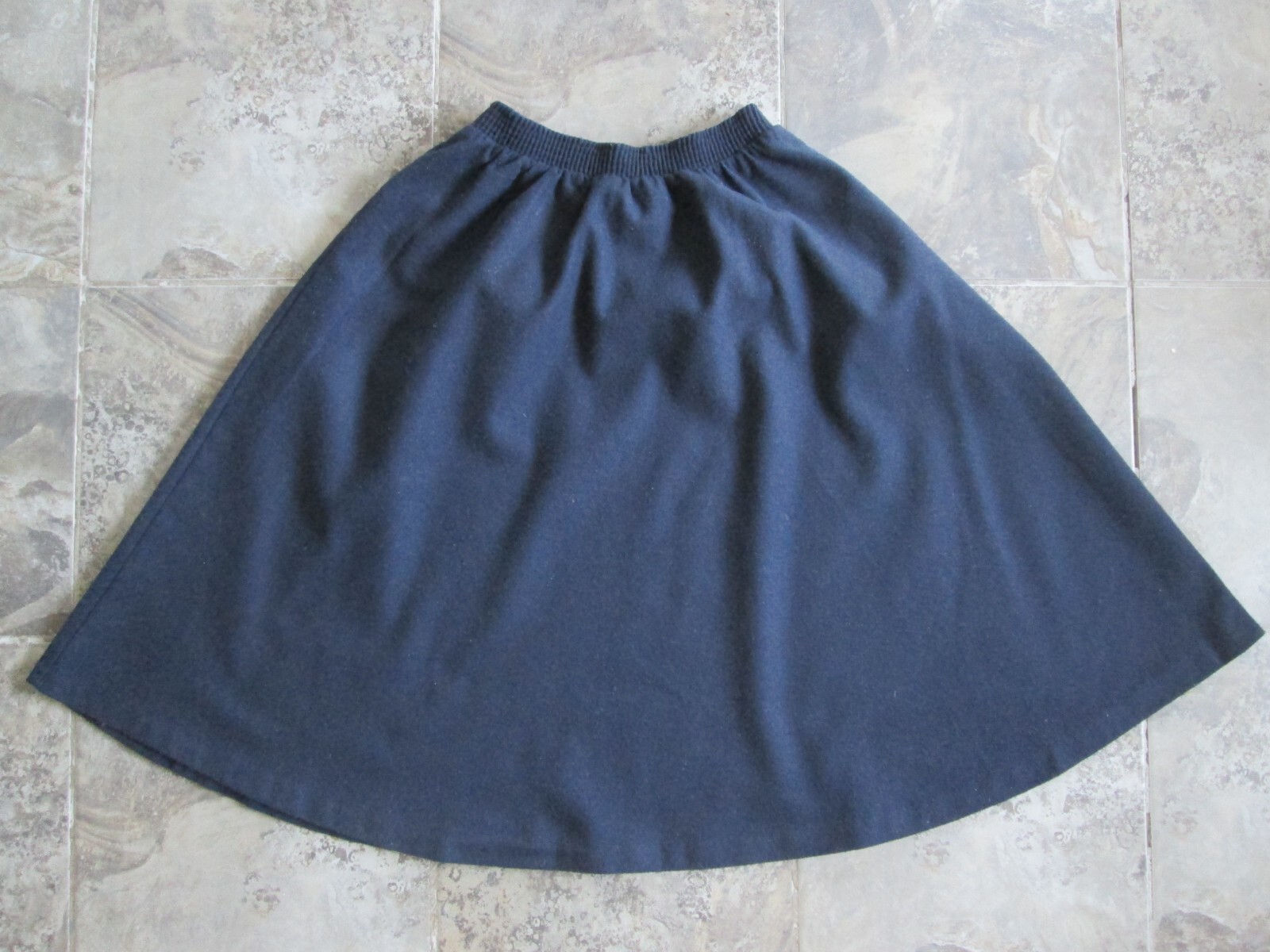 Vintage Skirt Liberated Lady California 14 Blue Wool Blend A-Line Swing Dance