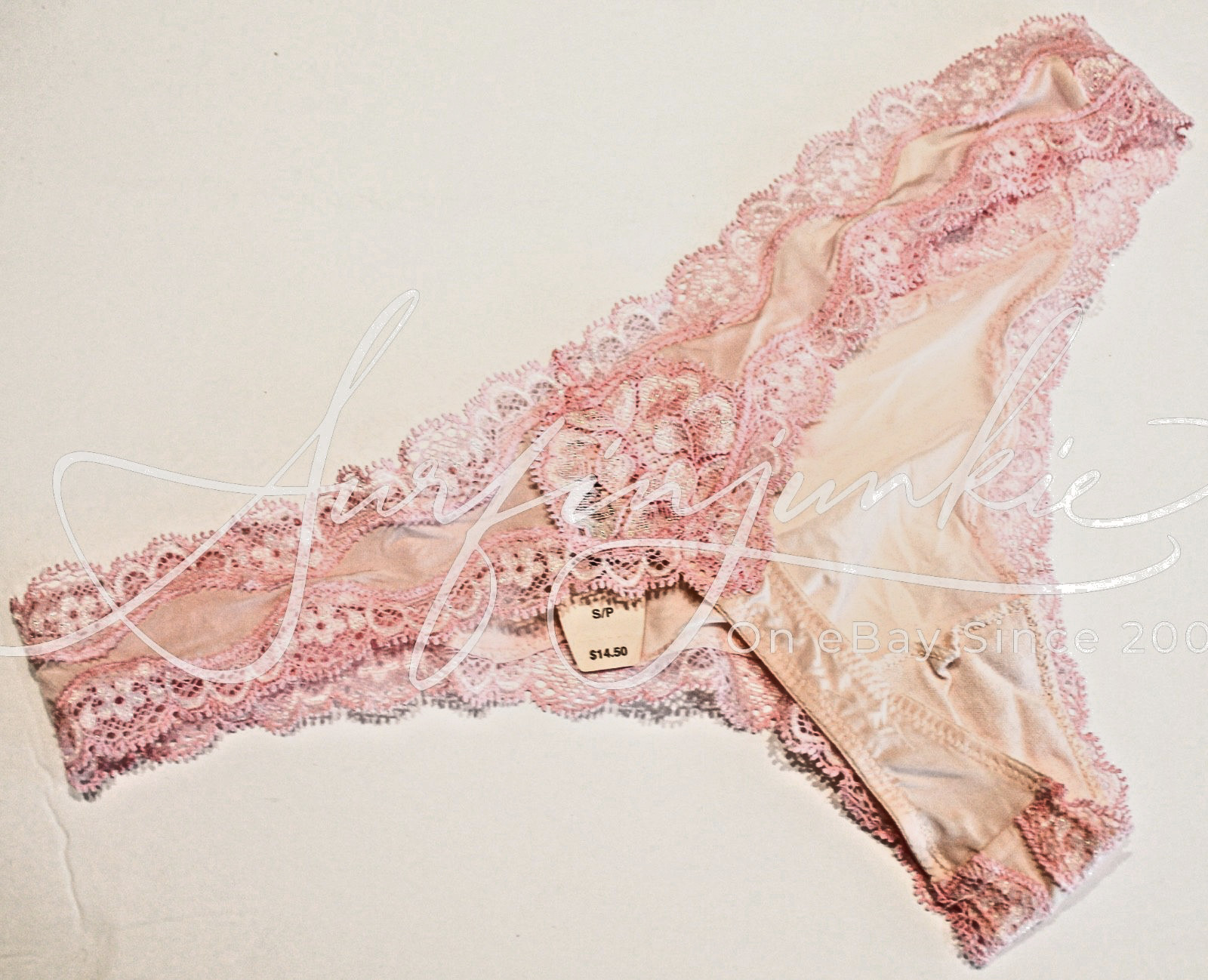 Victoria’s Secret Vintage Panties Panty Small Light Baby Pink Lace Thong Bikini