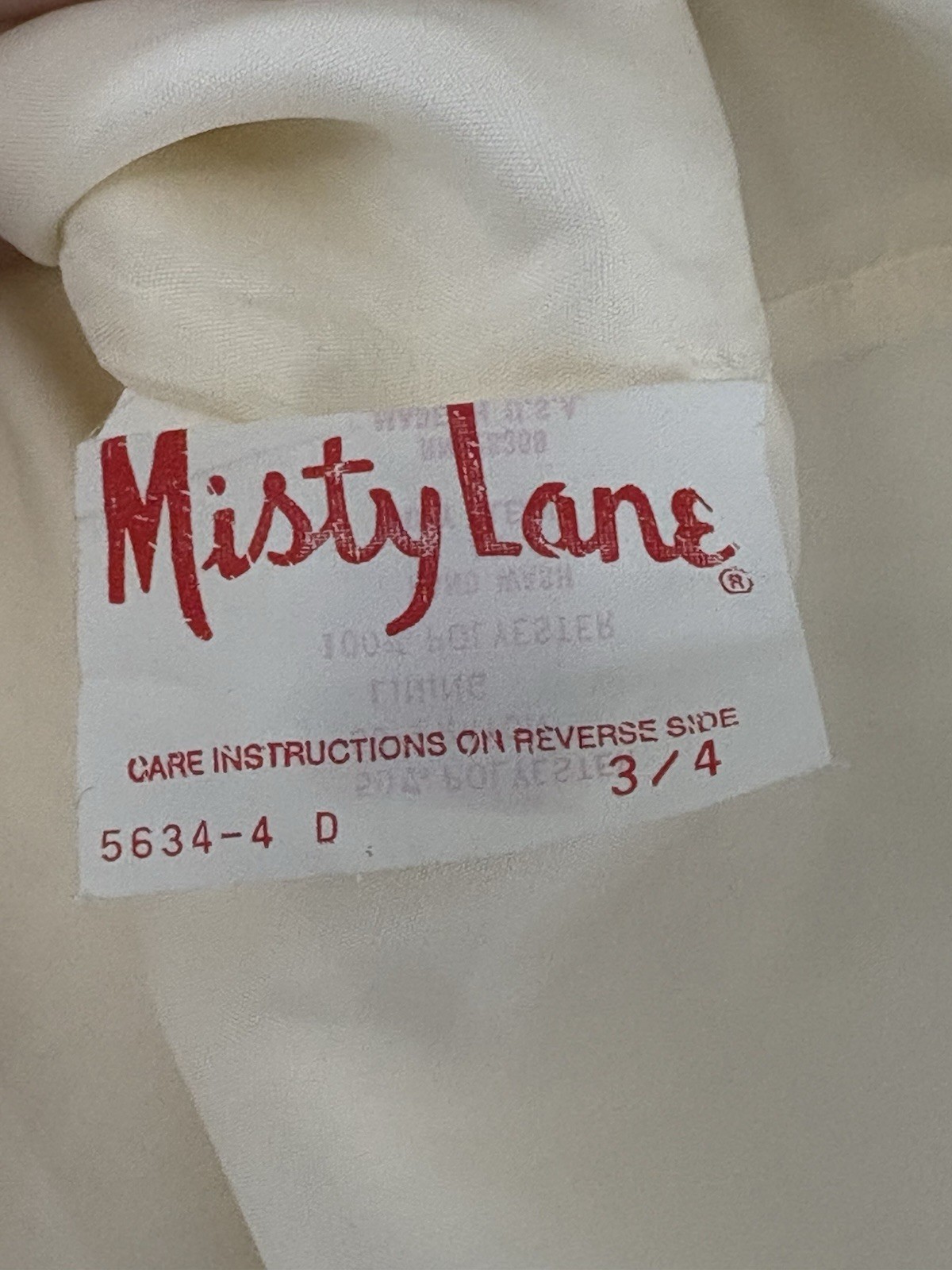 Vintage 80s Misty Lane Nautical Cream Gold Anchors Dress USA Union Made 3/4