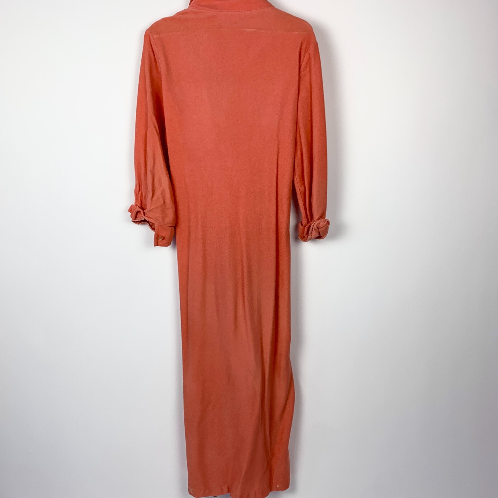 Vintage Lounge Craft Coral Velour Shirt House Dress Size Medium