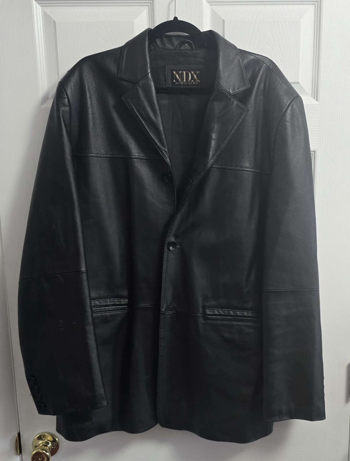Vintage NDX Nederland Genuine 100% Leather Jacket Womens Black Extra Large