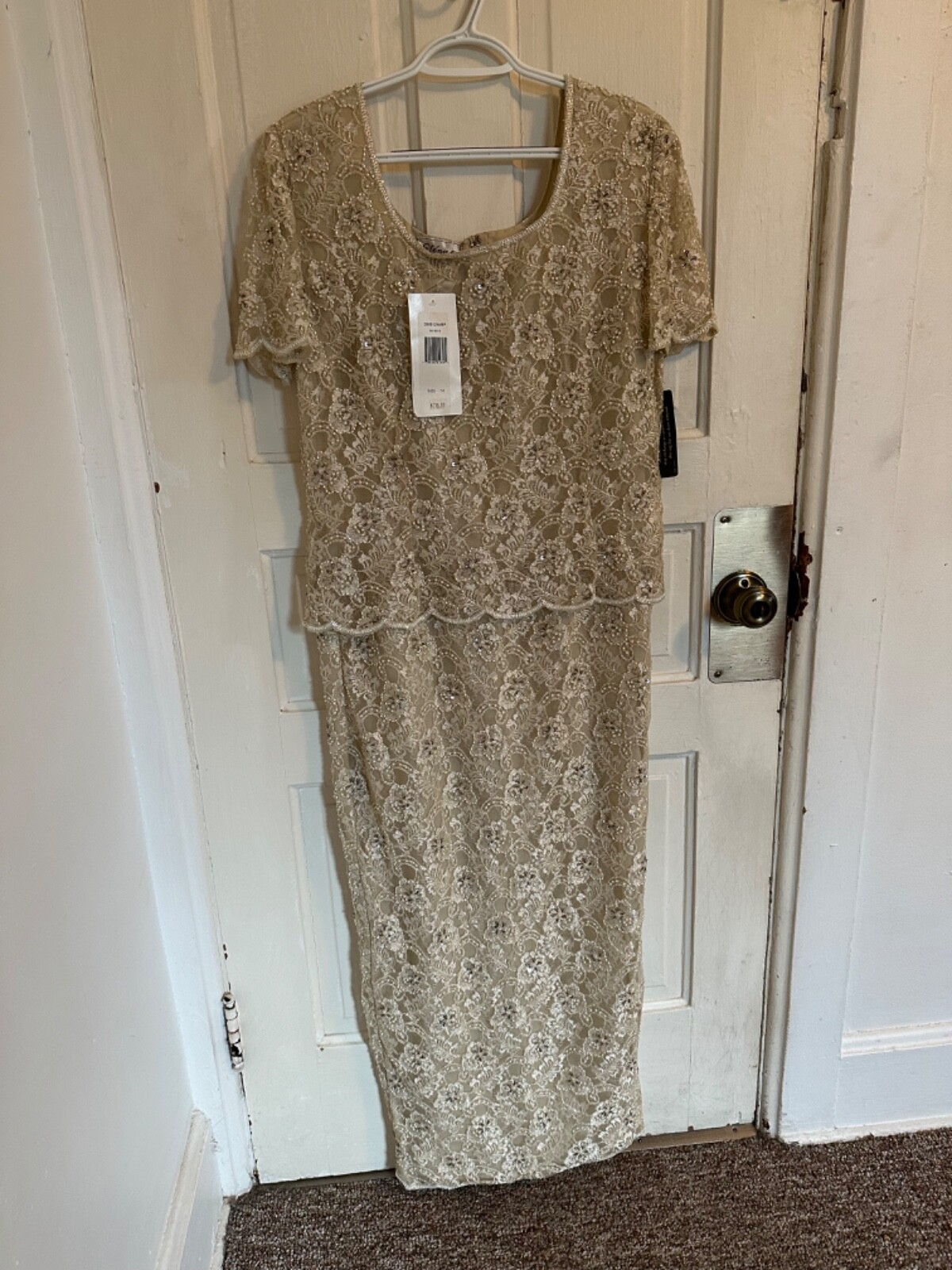 Vintage Stènay Long Beaded Dress Size 14 WITH TAGS