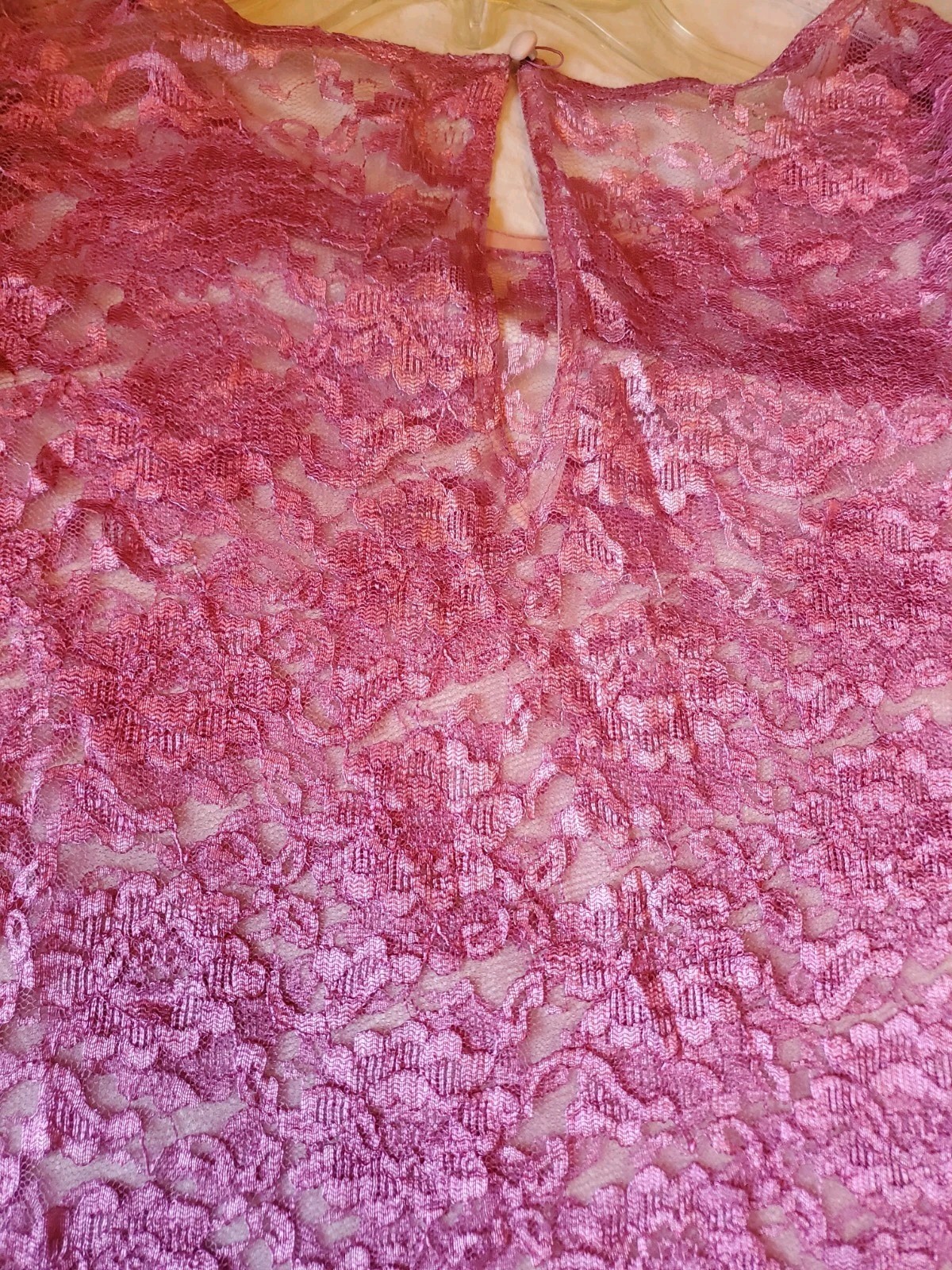 VTG JC Penney 80’s Dress Women’s Pink Lace Overlay Flare Handkerchief Hem MOB