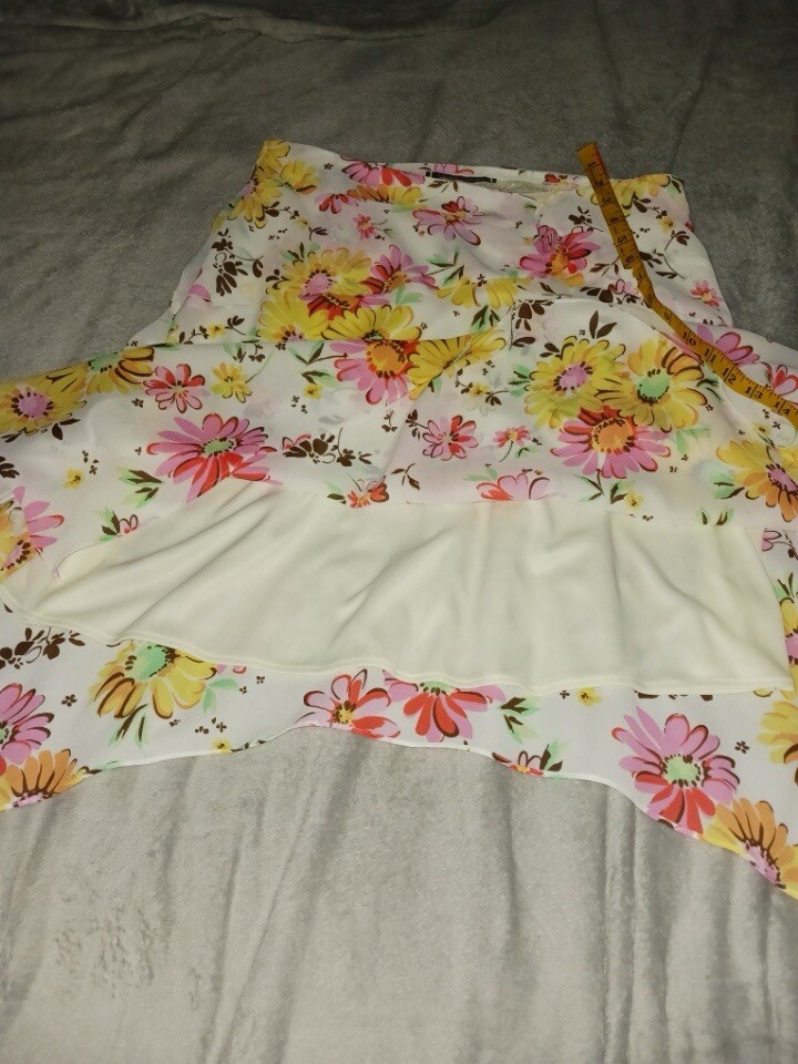 Pierre Cardin vintage floral handkerchief skirt 12 Flouncy 80’s asymmetrical