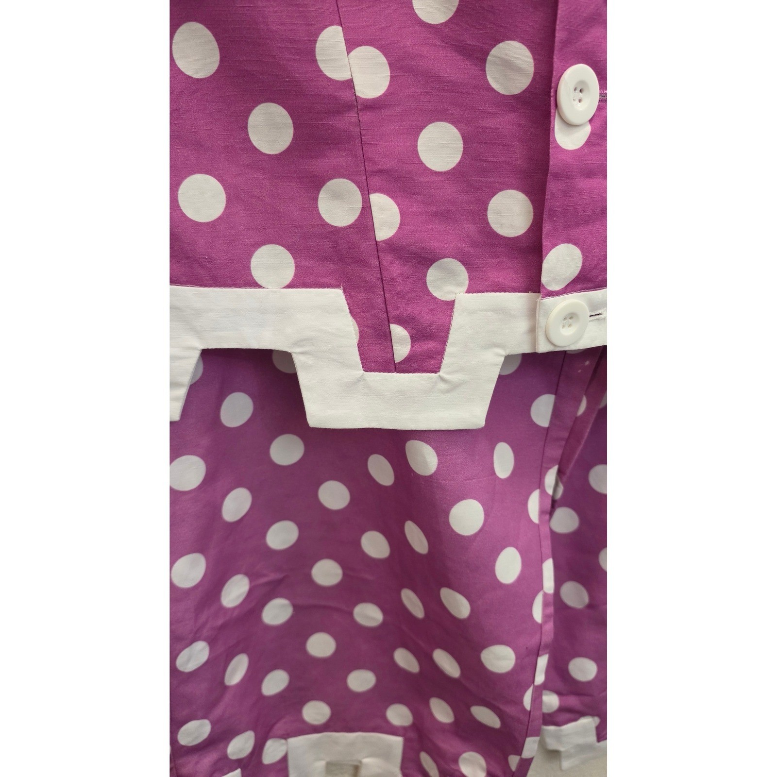 Tyler Böe Linen Cotton Polka Dot 2 Piece Set Womens 10 Vest Wide Leg Pants Pink