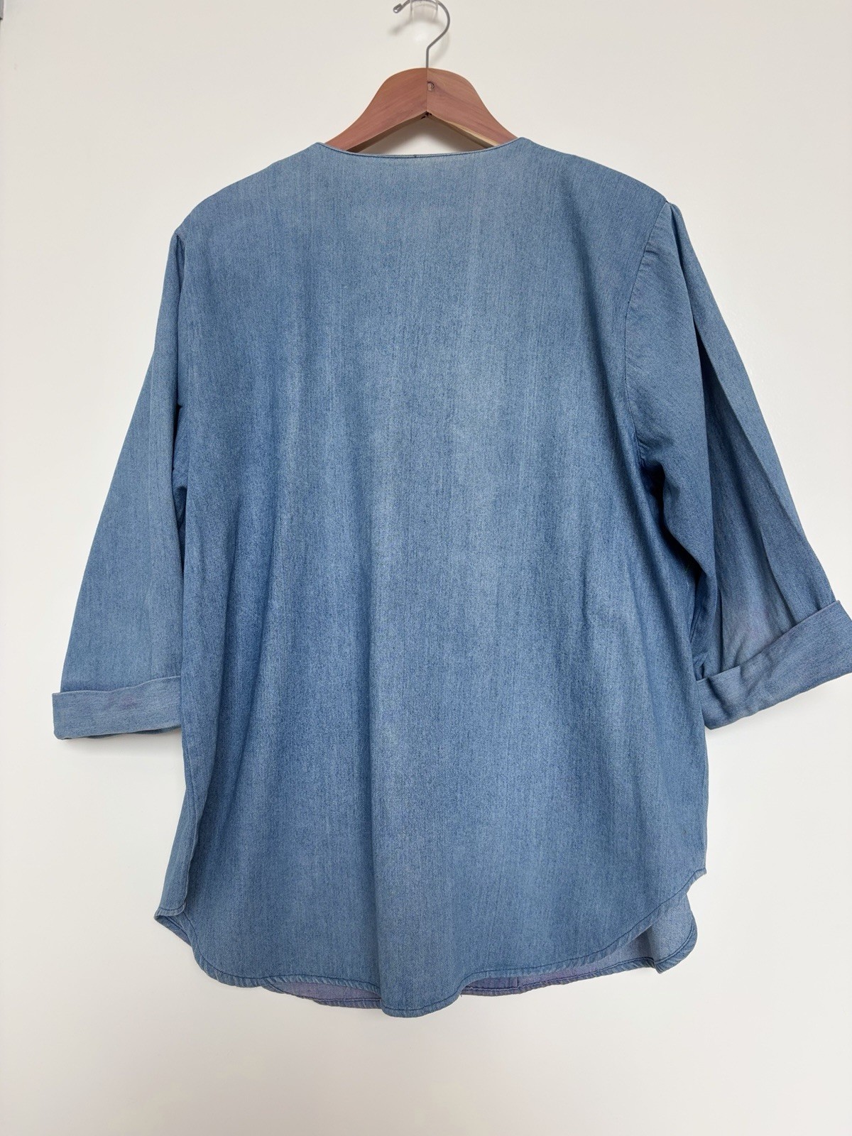 Vintage Women’s 14 Cottage Core Granny Denim Embroidered Birdhouse Top *READ*