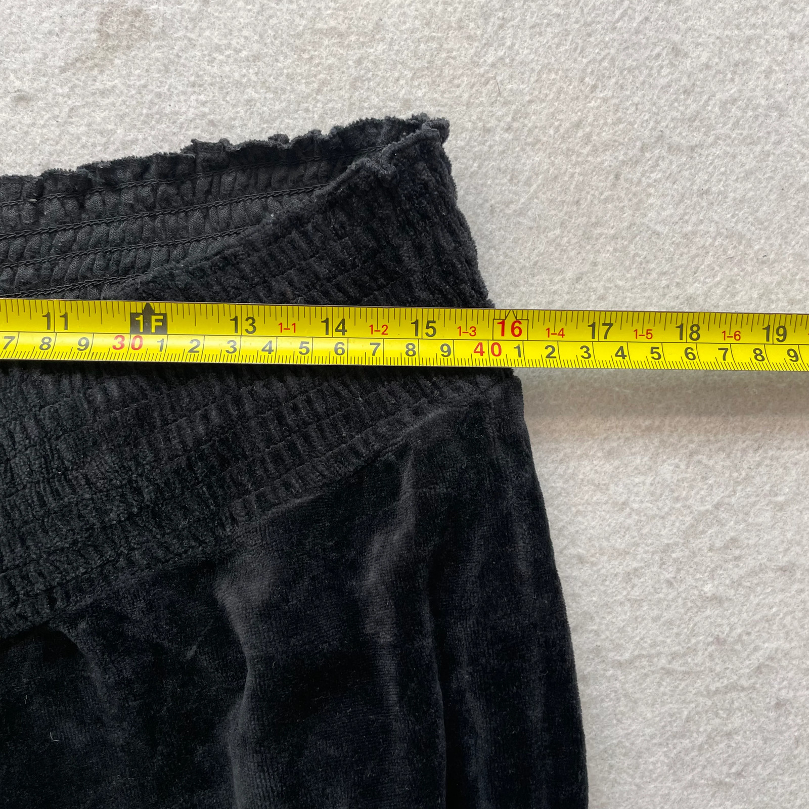 Vintage Juicy Couture Womens Black Velour Flared Track Pant Elastic Waist Size L